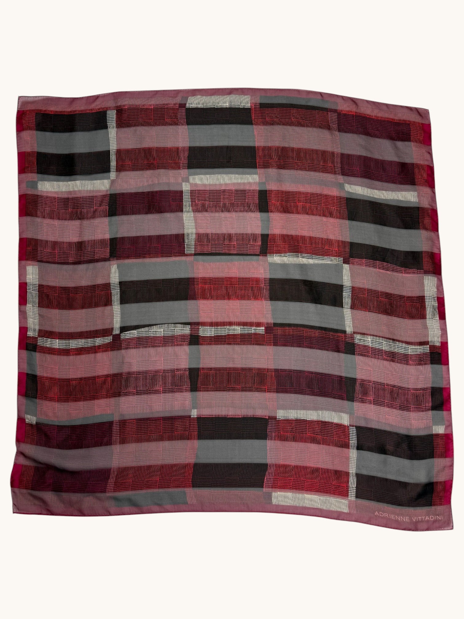 90s Adrienne Vittadini Red Plaid Scarf