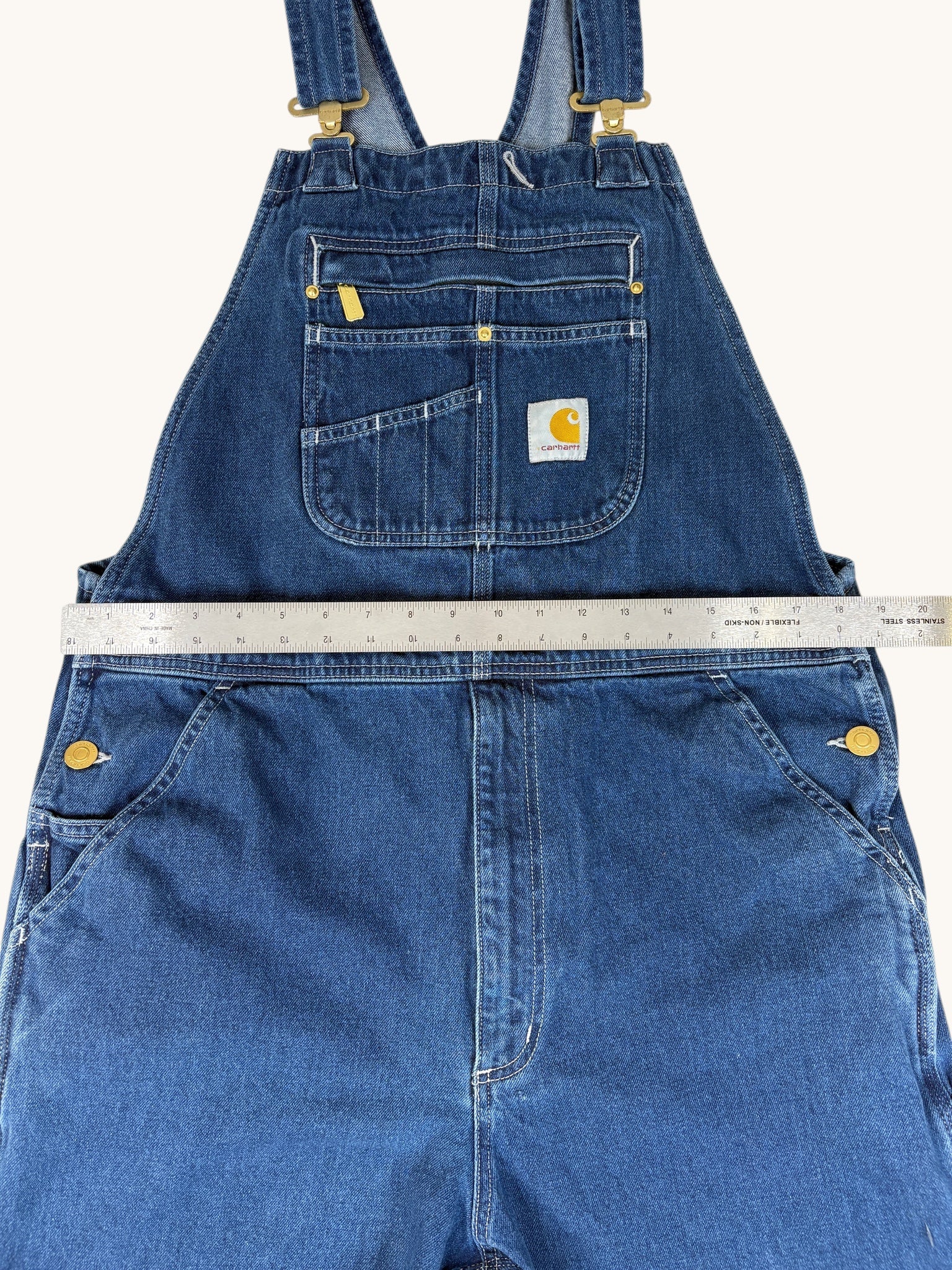 90s Carhartt Denim Overalls - 34x32