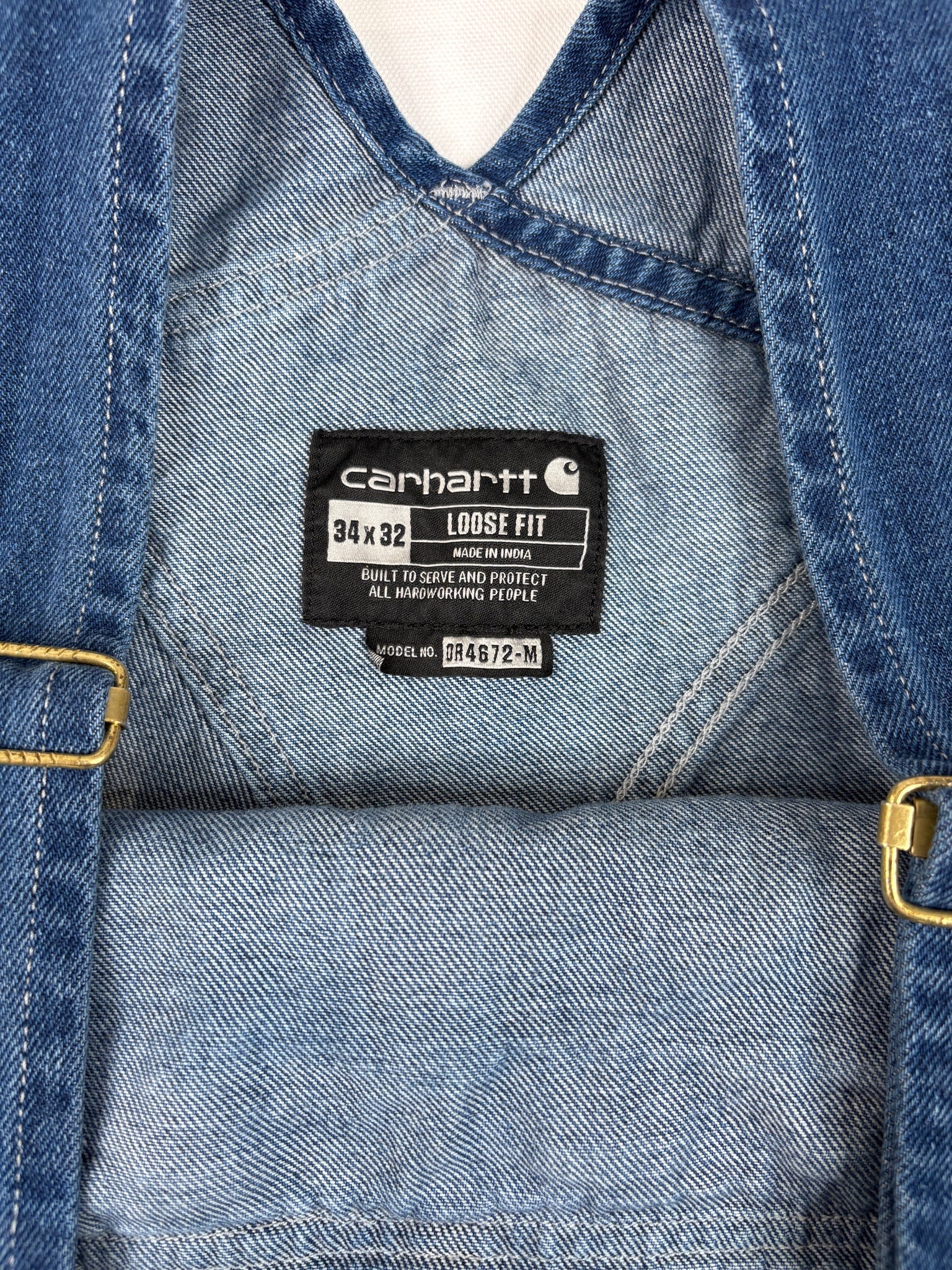 90s Carhartt Denim Overalls - 34x32