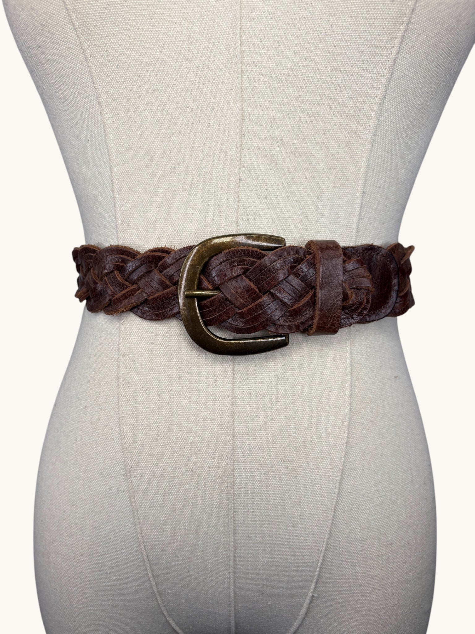 90s J.C. Penny Brown Braided Leather Belt