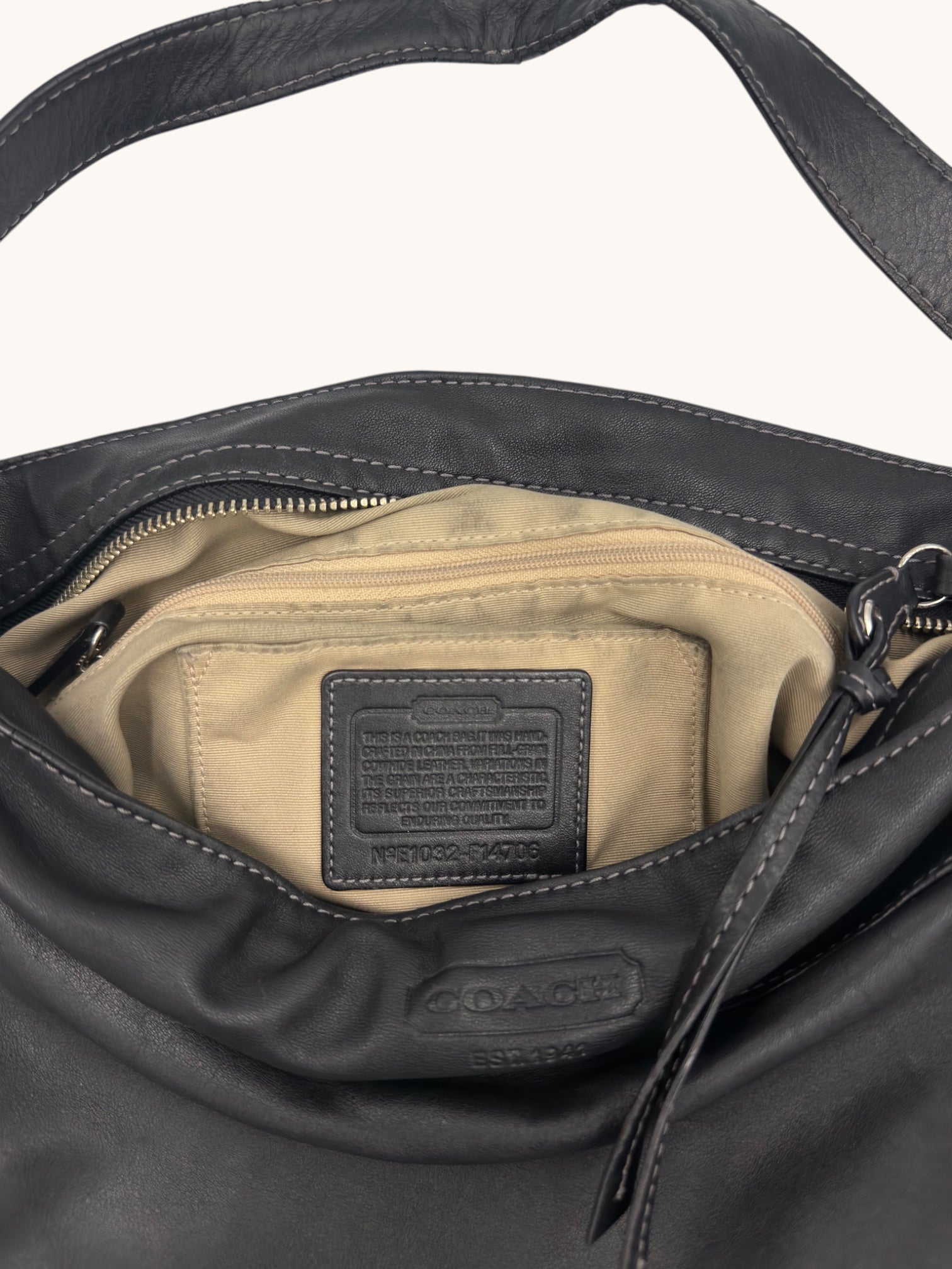 90s Coach Black Leather Zoe Hobo