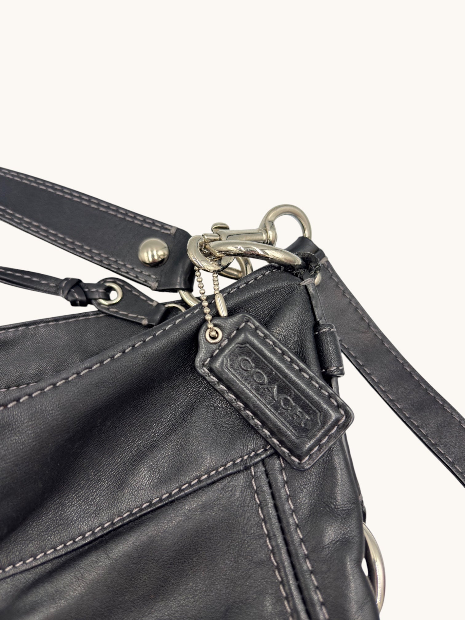 90s Coach Black Leather Zoe Hobo