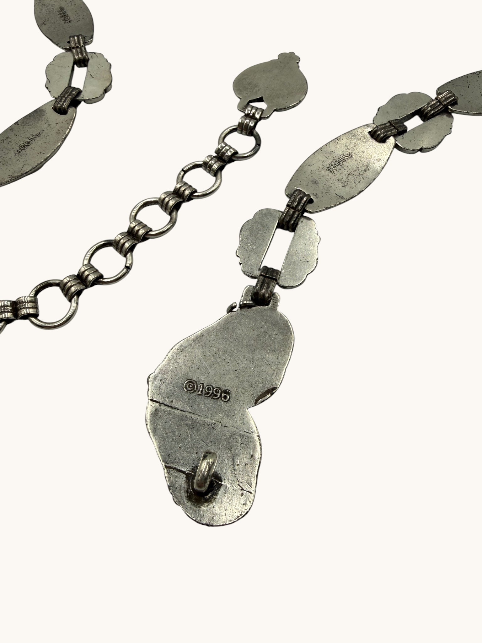 00s Katie Lee Silver Metal Heart Belt - S/M