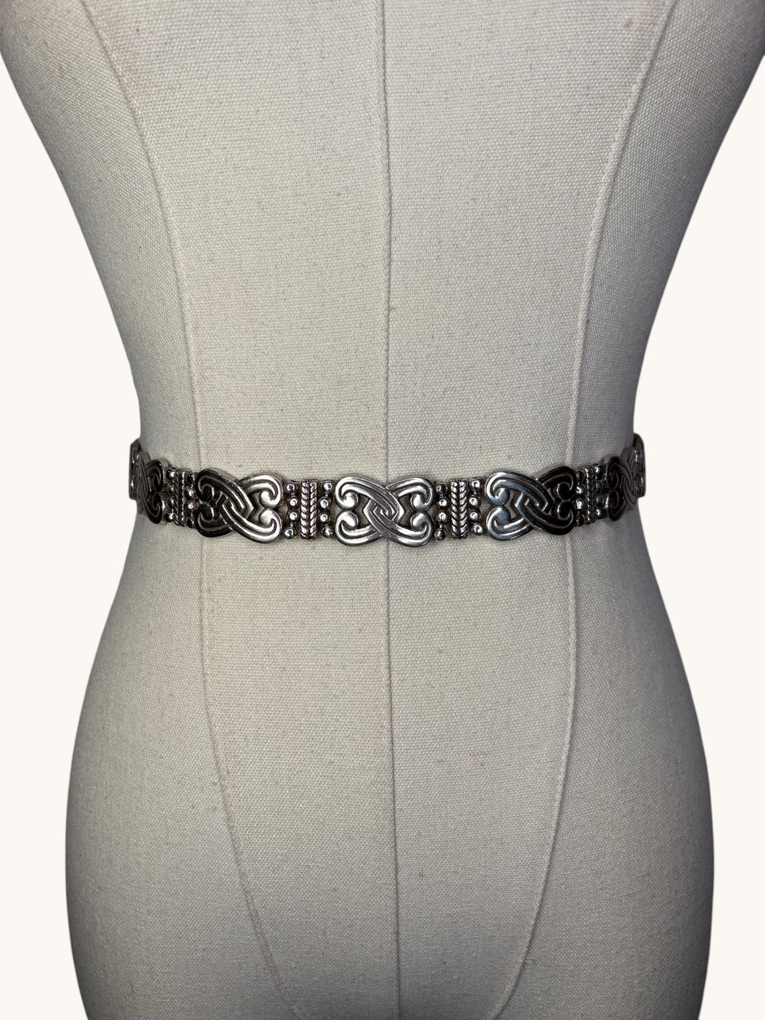 90s Brighton Brown Leather Belt with Silver Accents - M