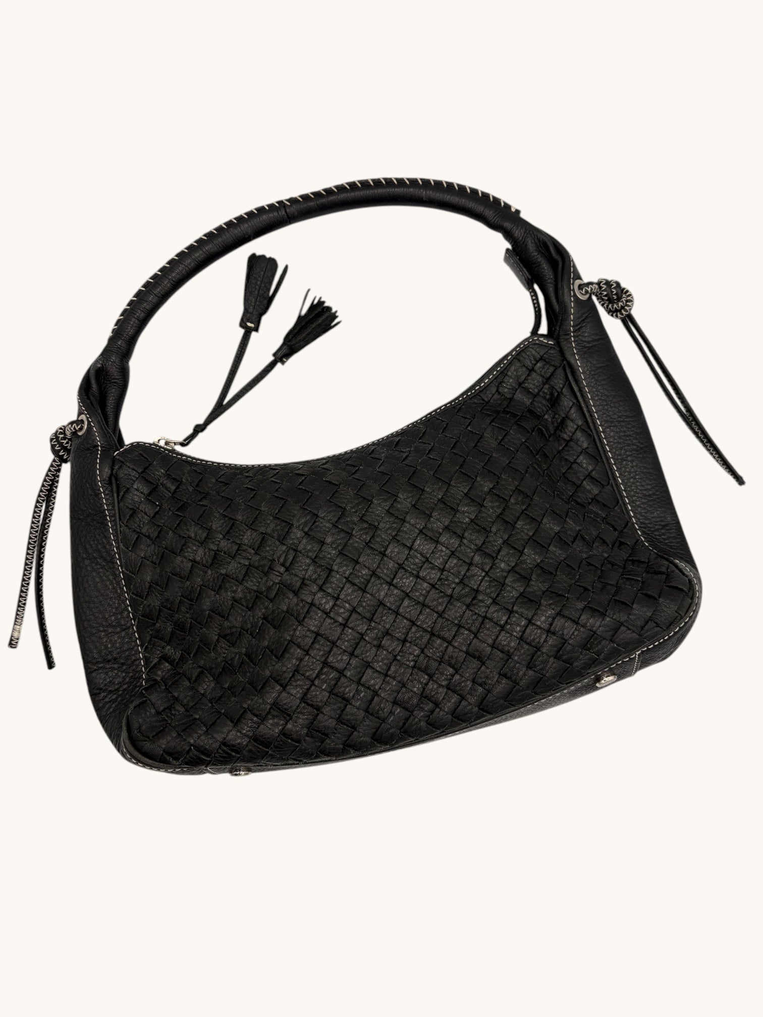 90s Talbots Black Braided Shoulder Bag