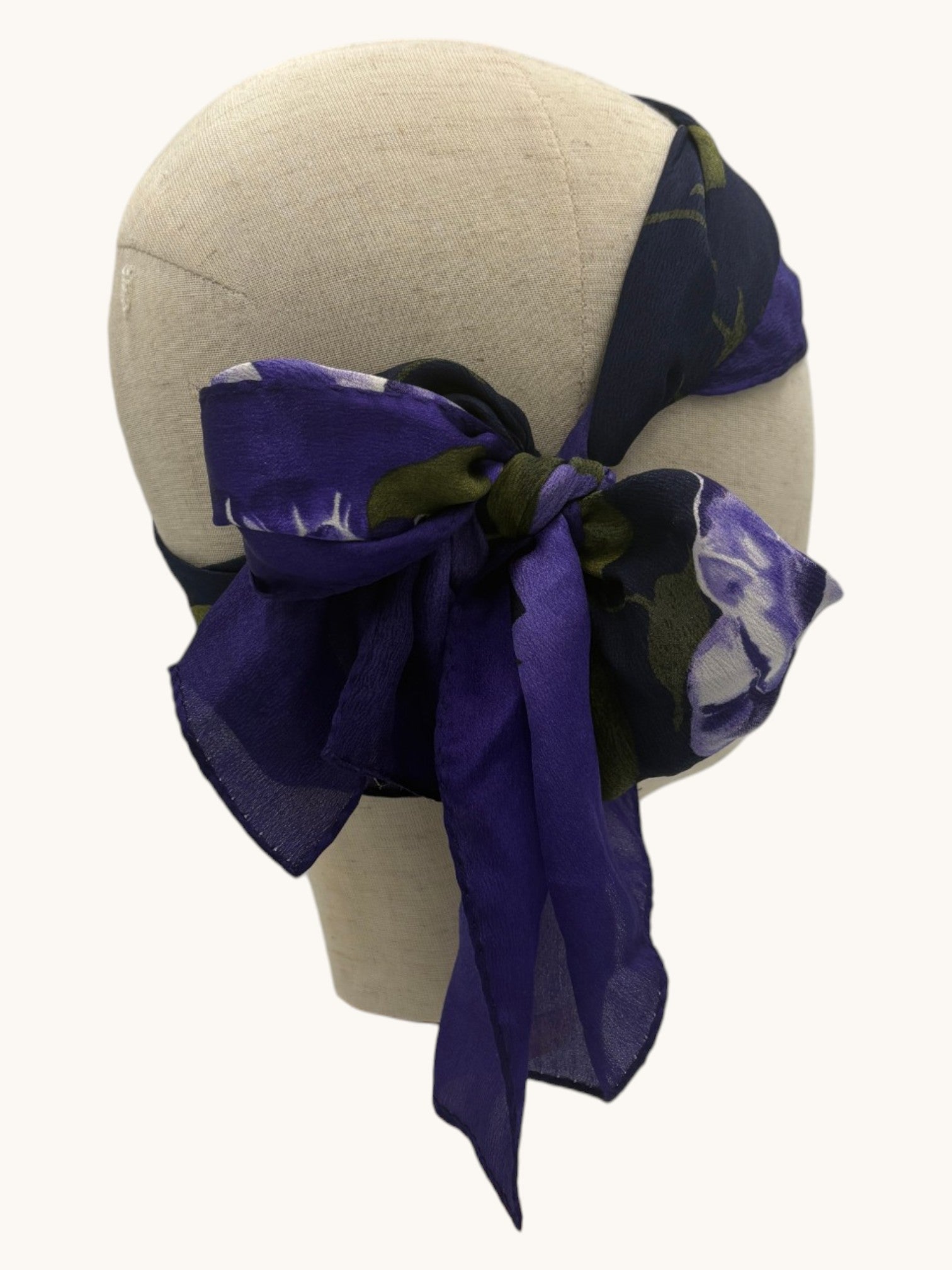 90s Lord & Taylor Purple Floral Silk Scarf