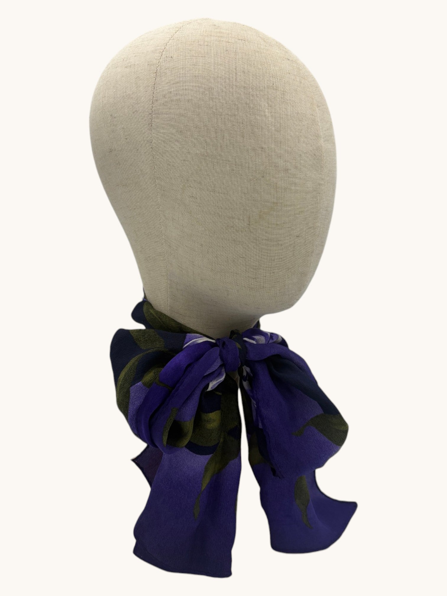 90s Lord & Taylor Purple Floral Silk Scarf
