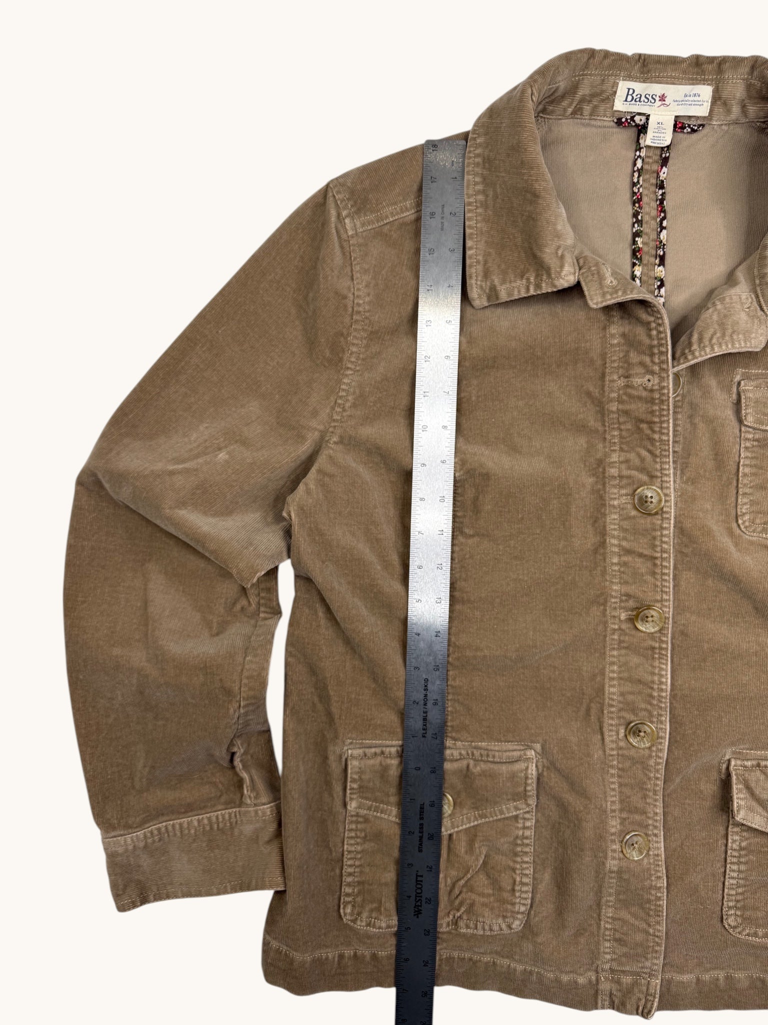 90s Bass Beige Corduroy Jacket - XL