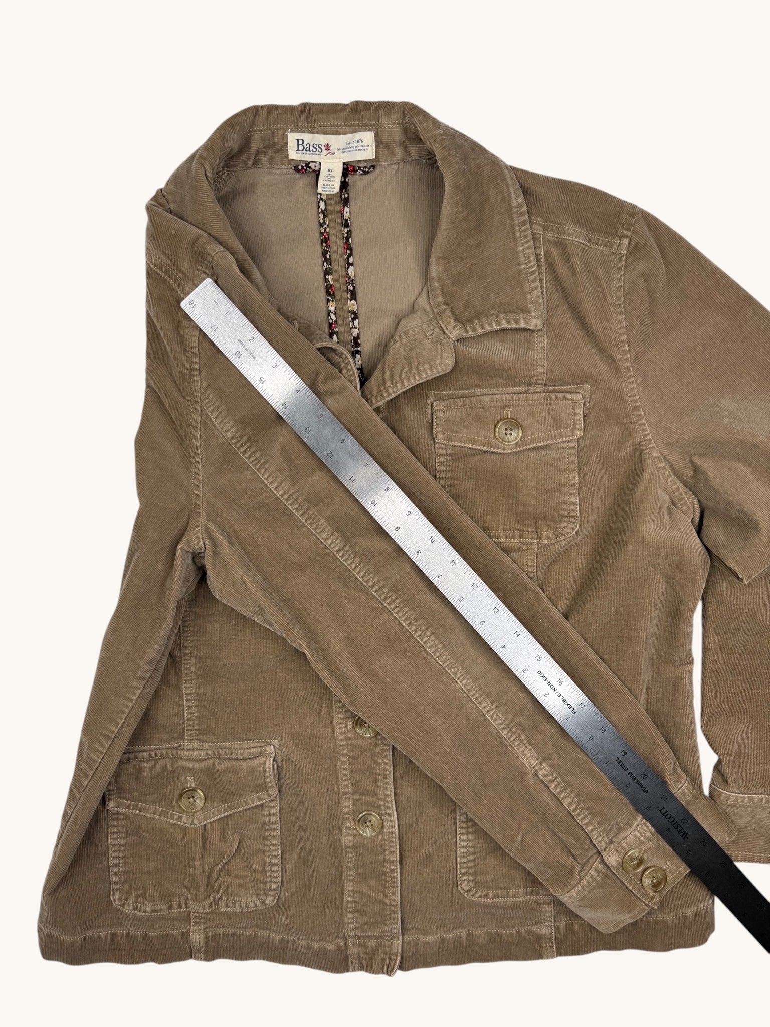 90s Bass Beige Corduroy Jacket - XL