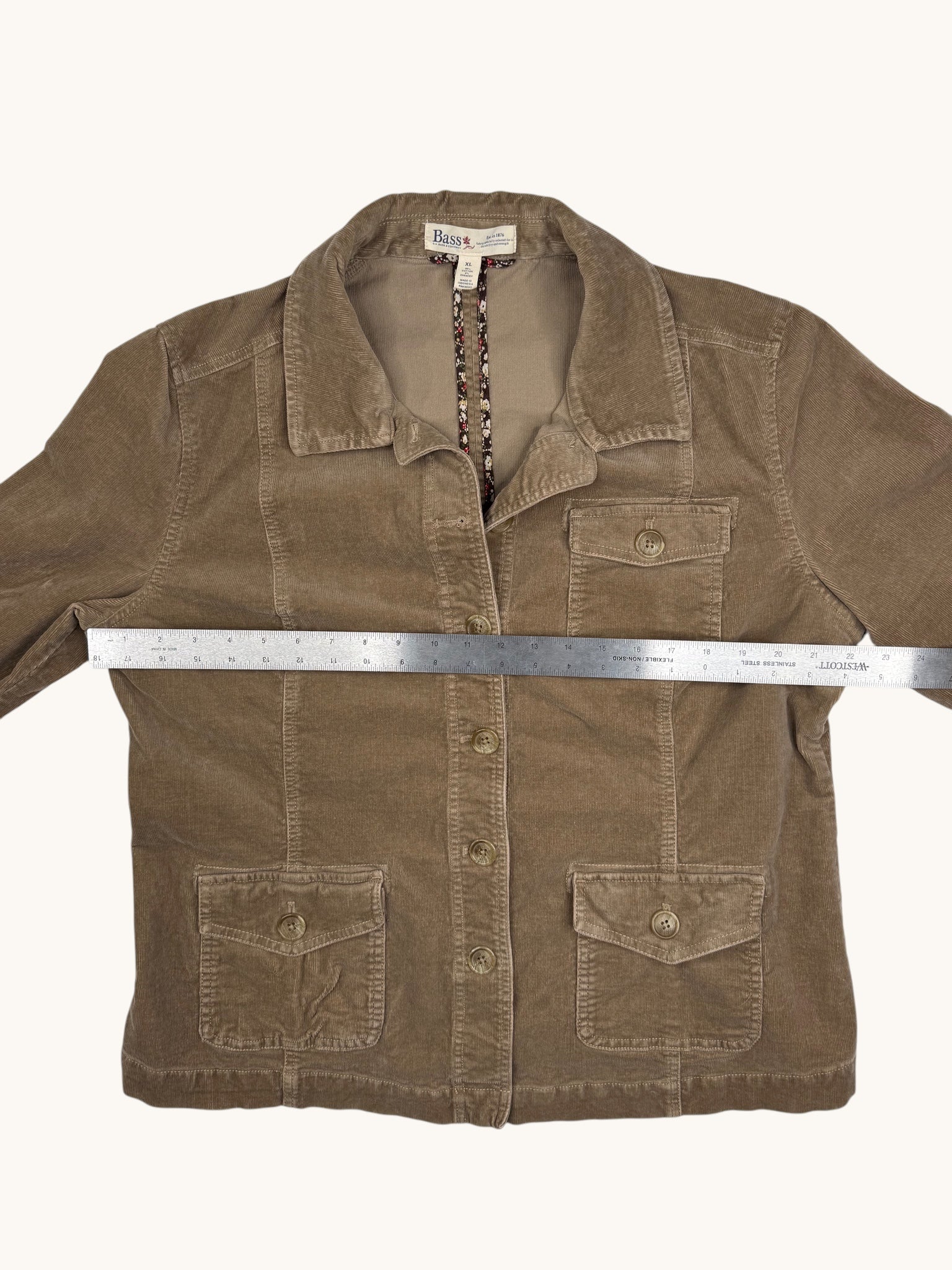 90s Bass Beige Corduroy Jacket - XL