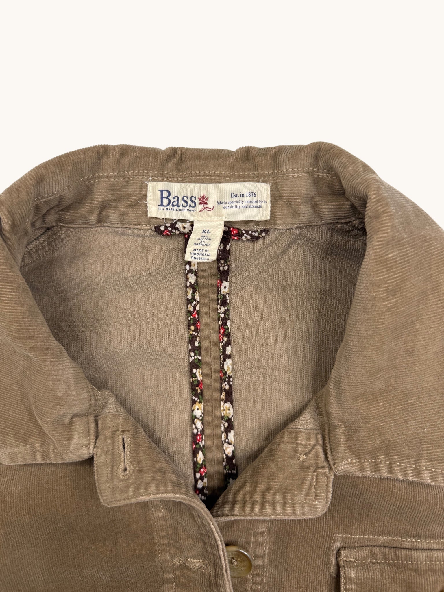 90s Bass Beige Corduroy Jacket - XL