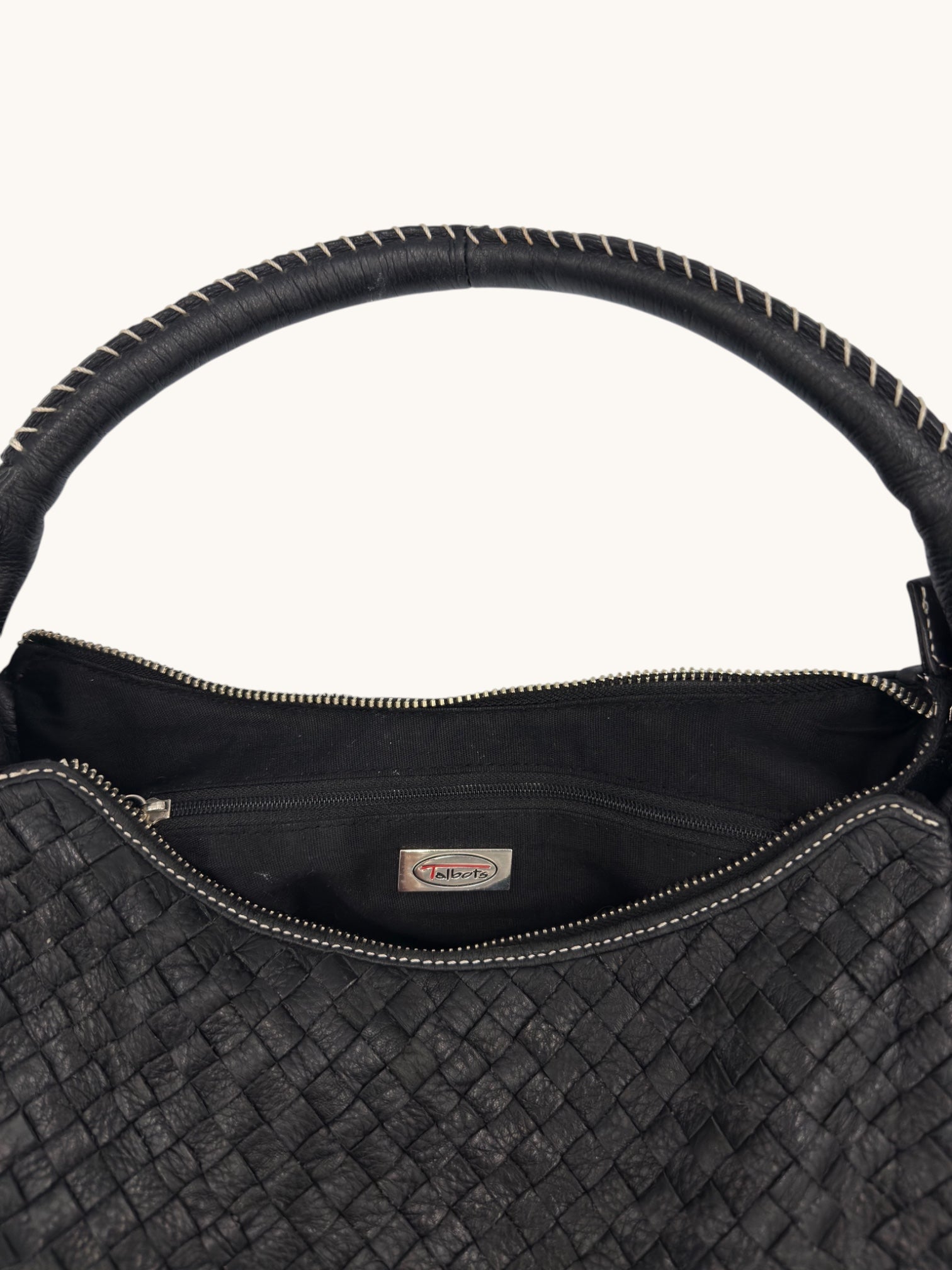 90s Talbots Black Braided Shoulder Bag