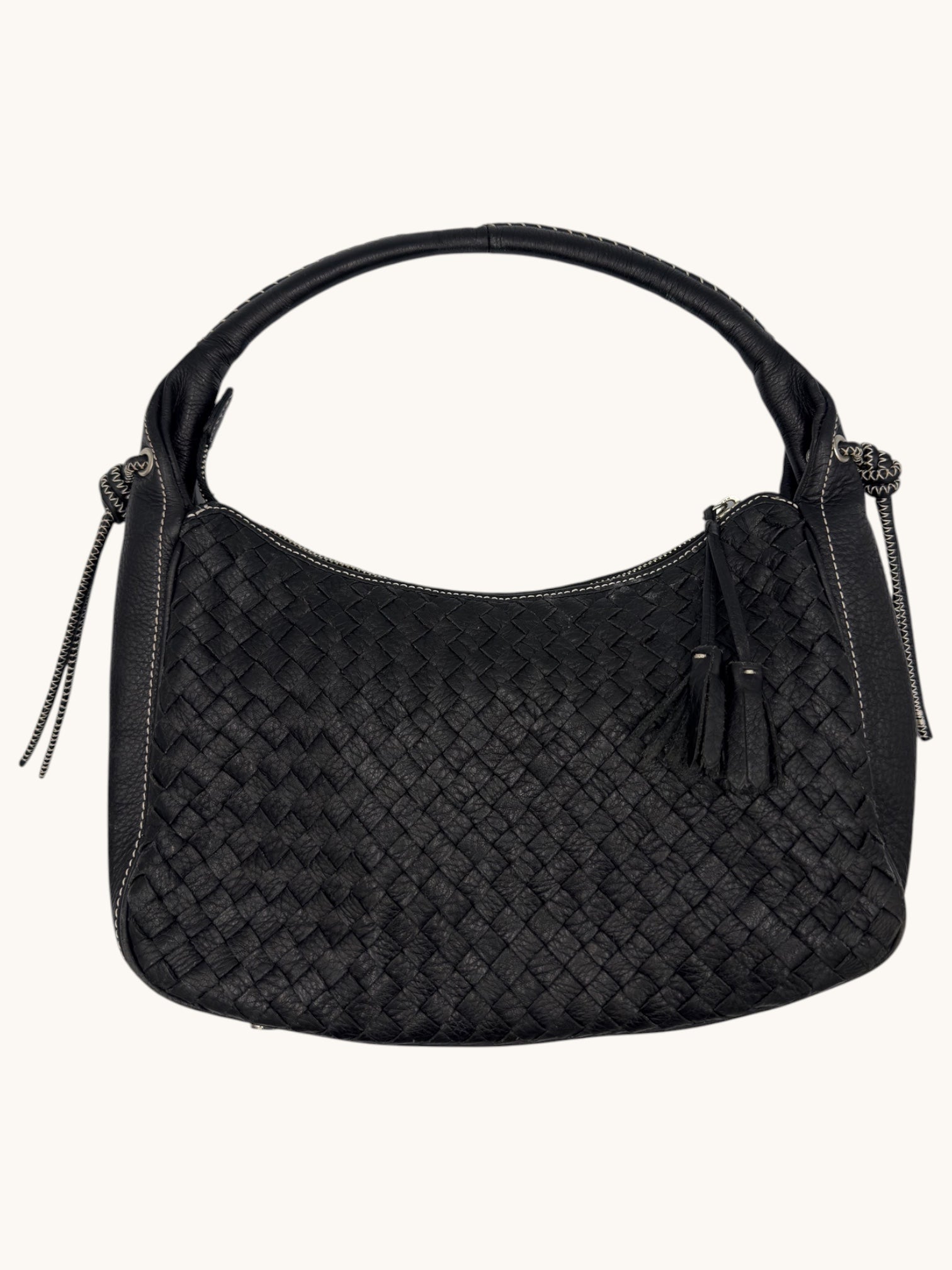 90s Talbots Black Braided Shoulder Bag