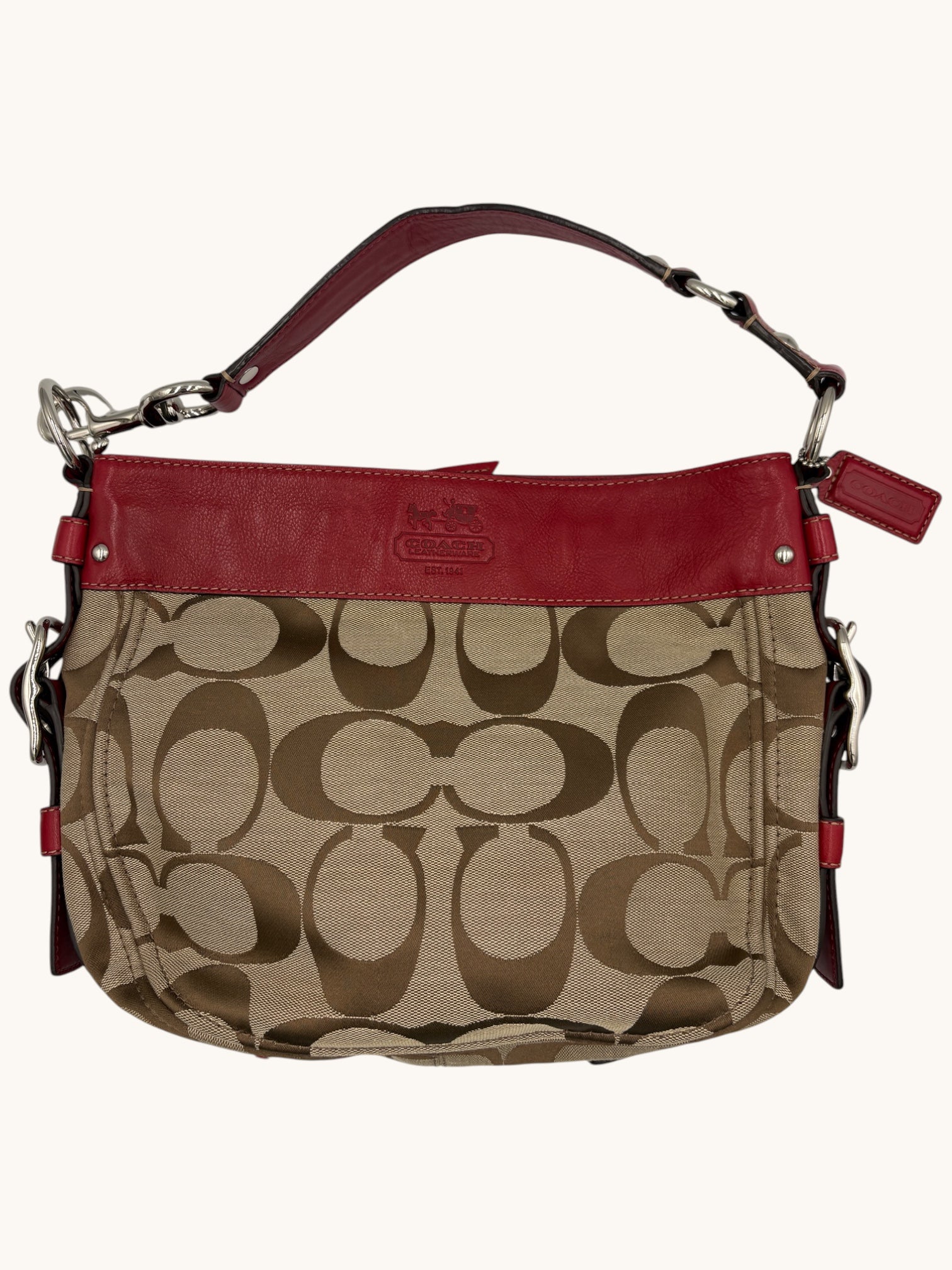 90s Coach Red & Beige Zoe Hobo
