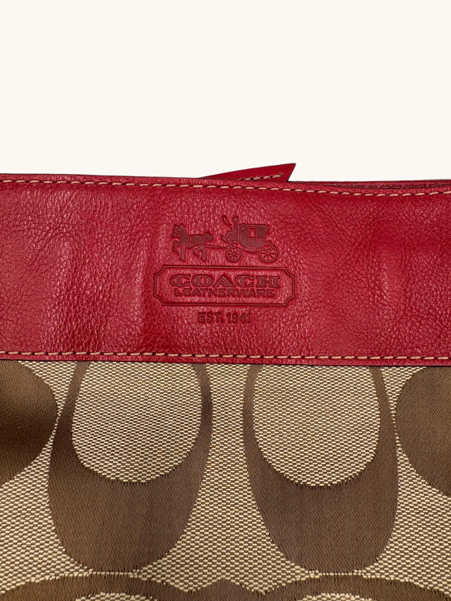 90s Coach Red & Beige Zoe Hobo