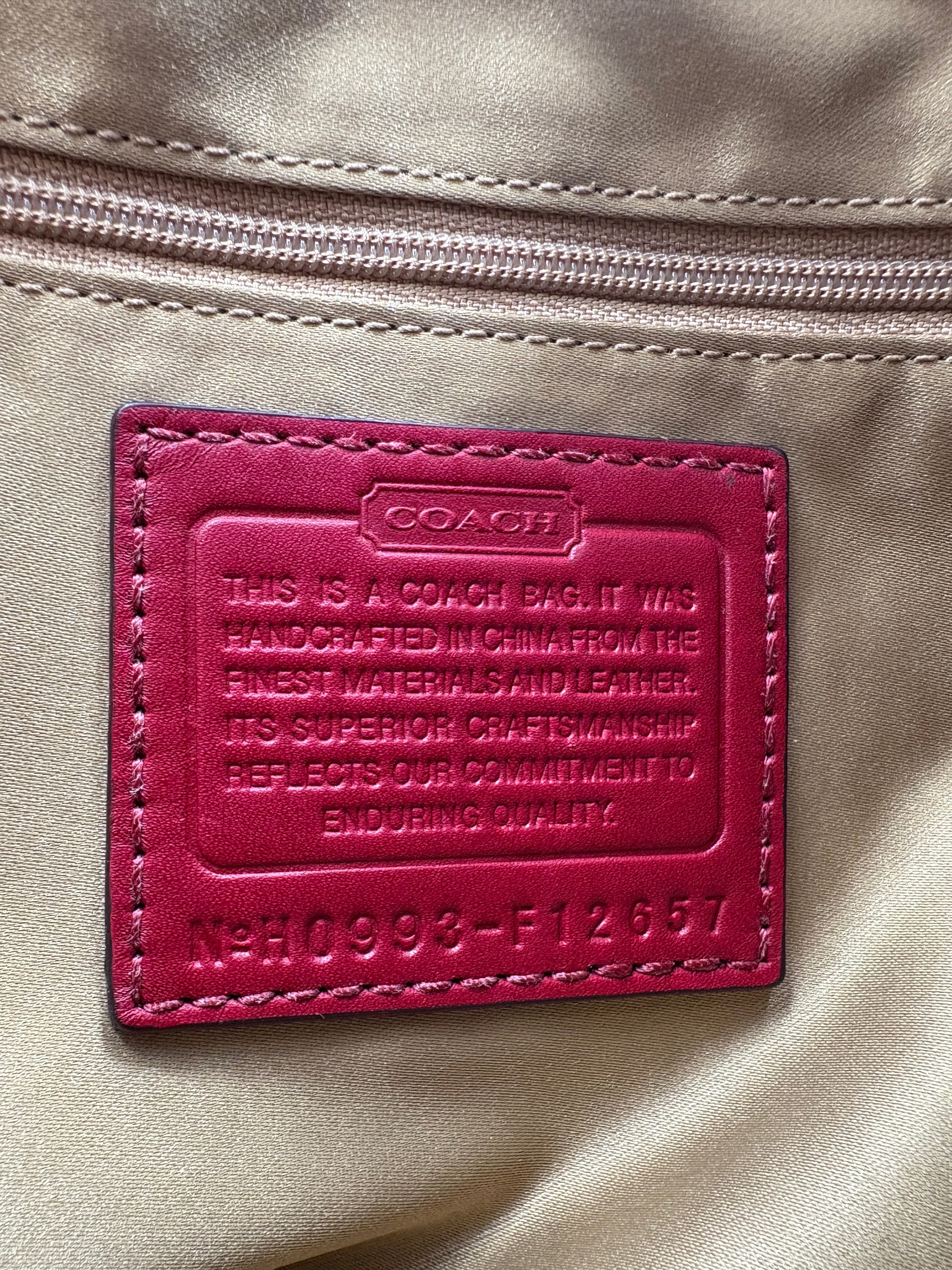 90s Coach Red & Beige Zoe Hobo