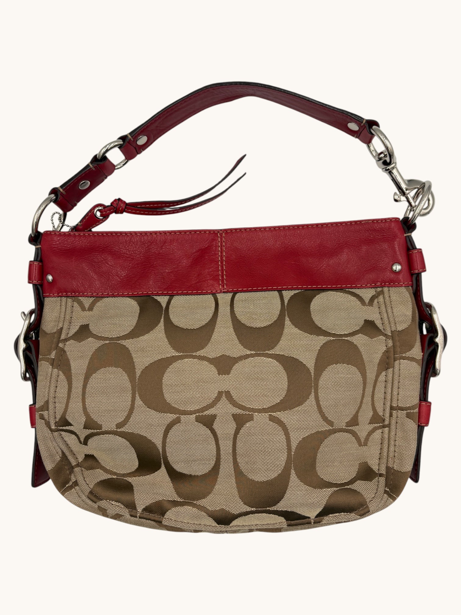 90s Coach Red & Beige Zoe Hobo