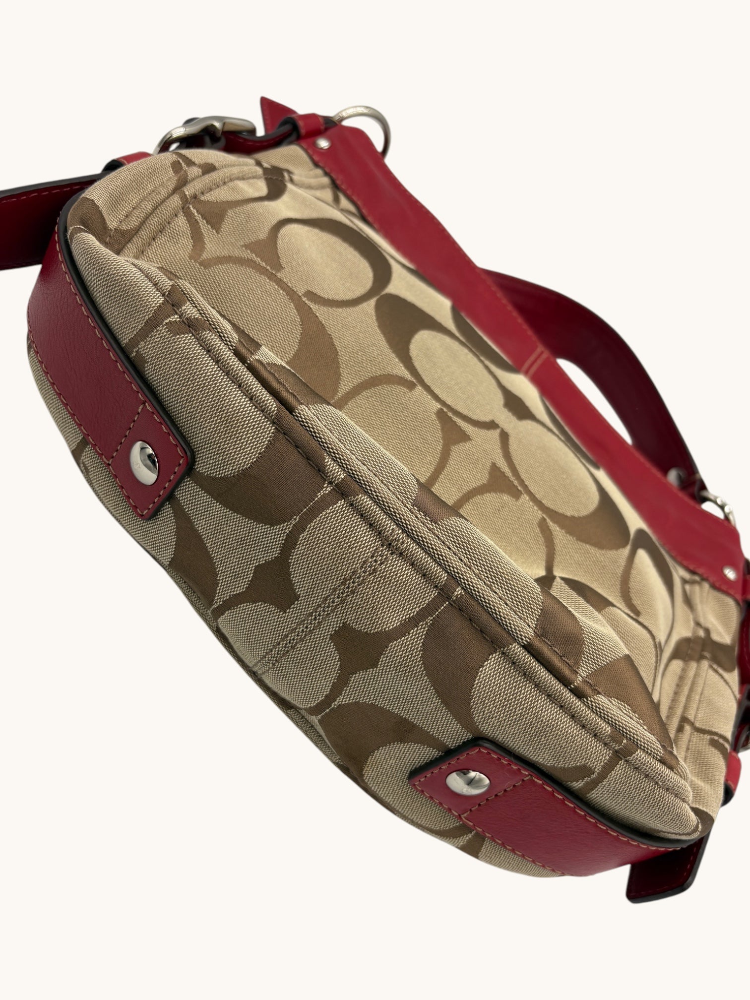 90s Coach Red & Beige Zoe Hobo