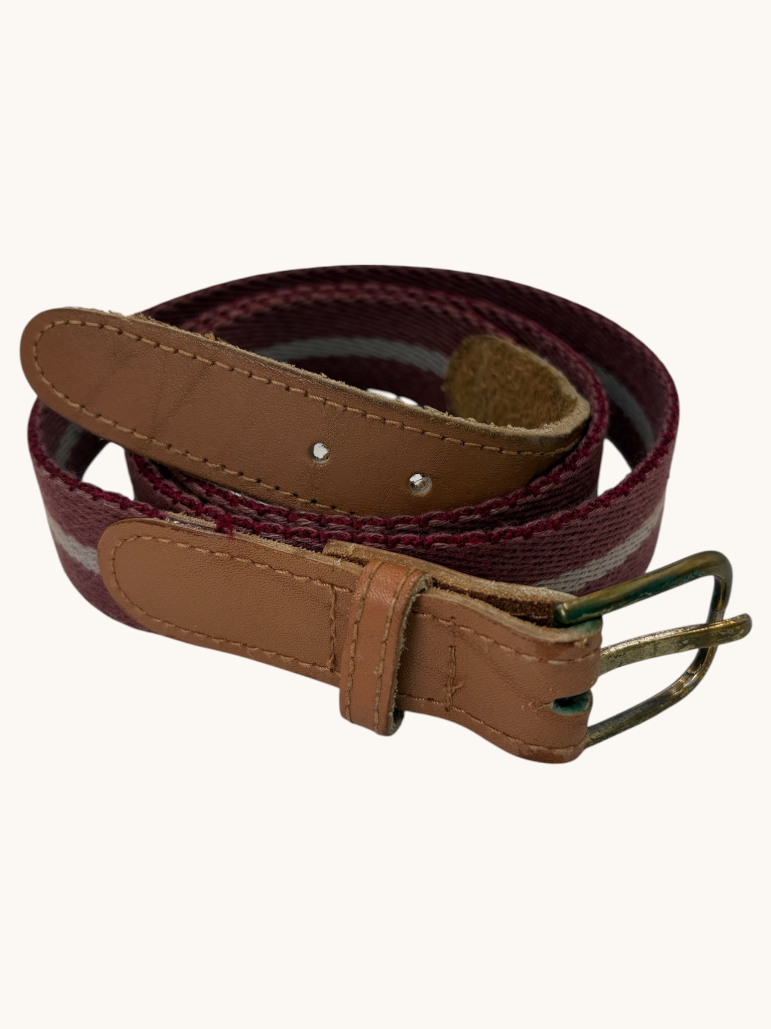 90s Red Brown Leather Belt - 38
