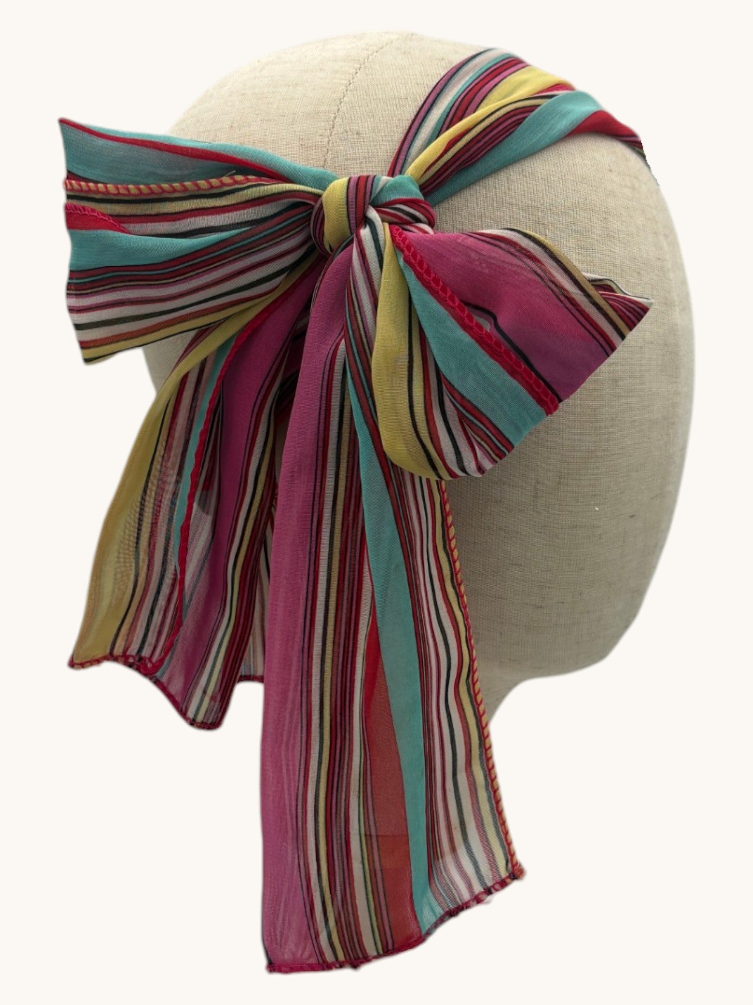 90s Multicolor Striped Headscarf