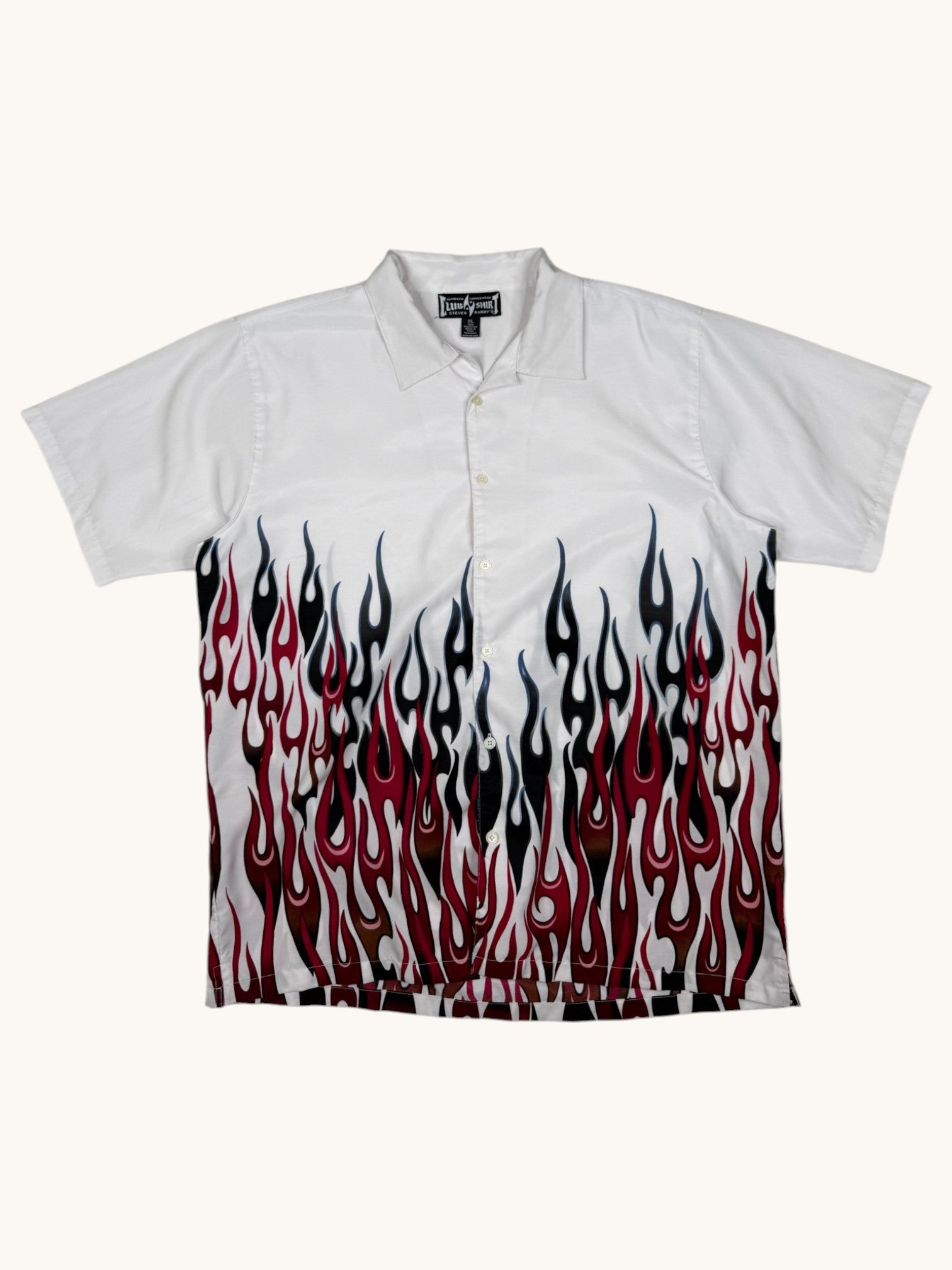 90s Club Shirt Flames Button Up - XL