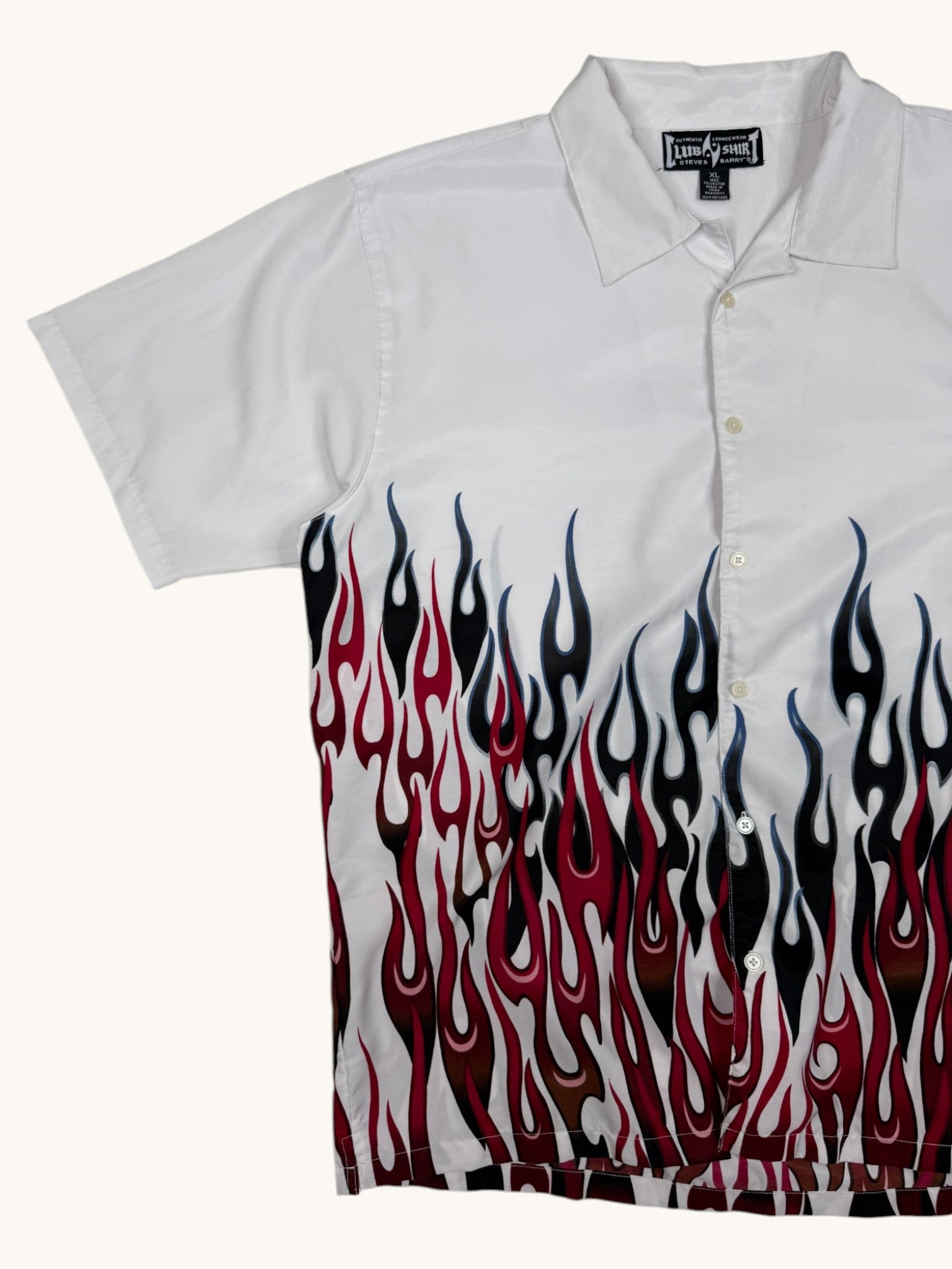 90s Club Shirt Flames Button Up - XL