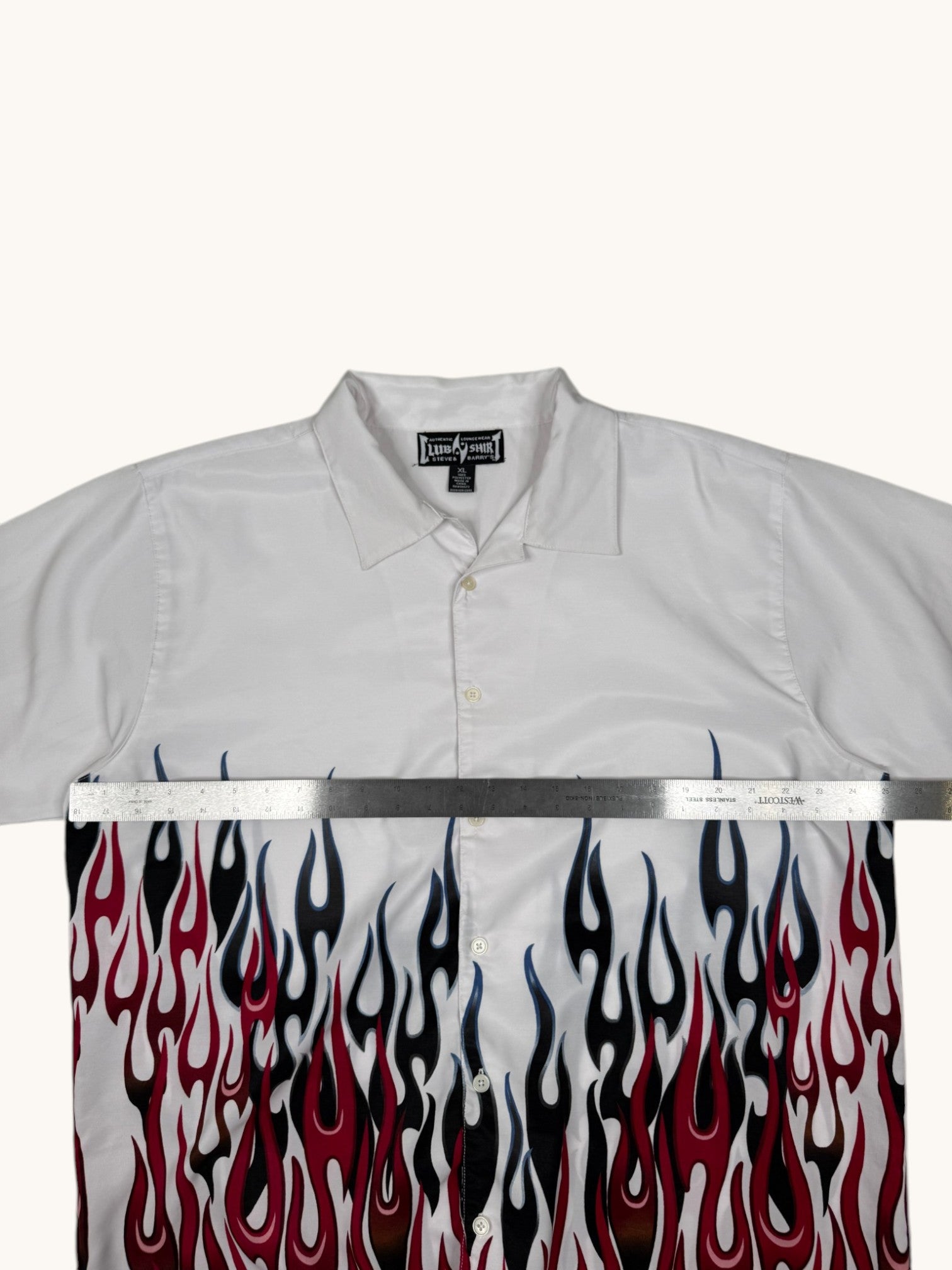 90s Club Shirt Flames Button Up - XL