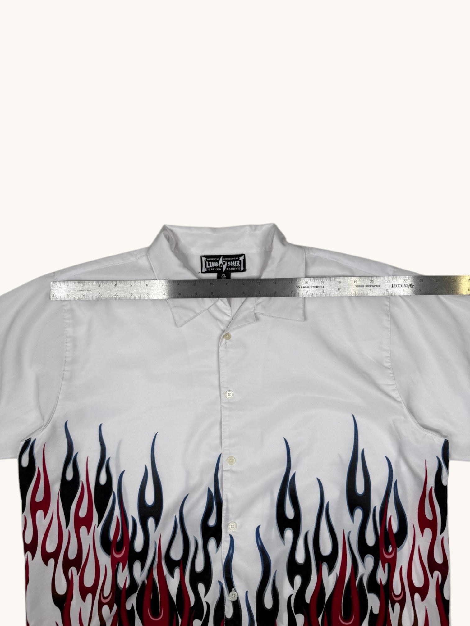 90s Club Shirt Flames Button Up - XL