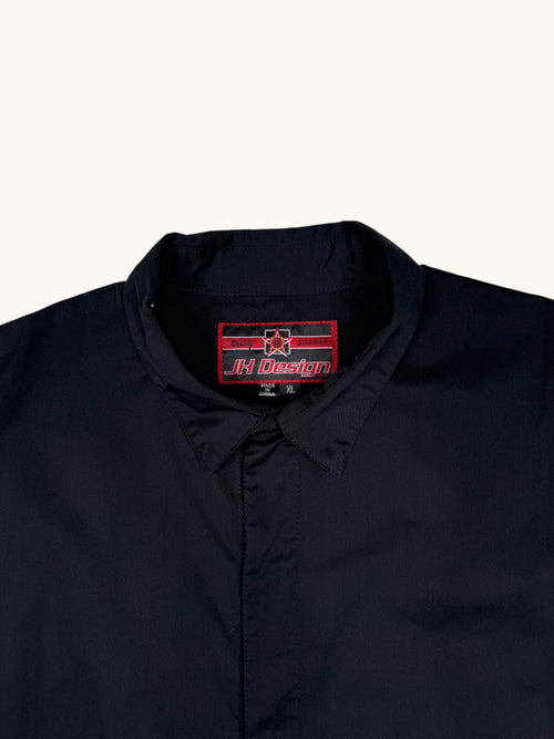 00s JH Design Black Camo Button Up Shirt - XL