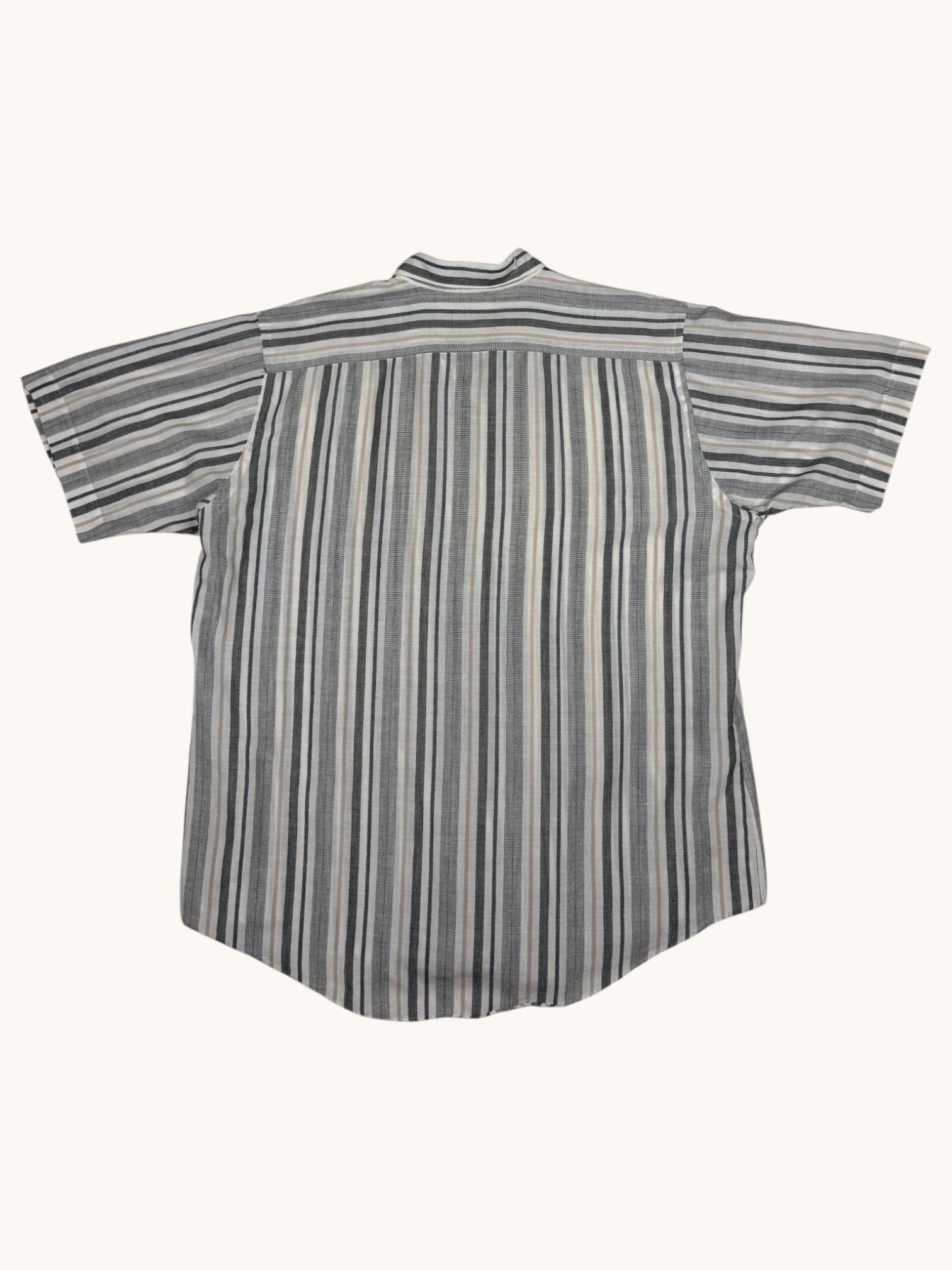 90s Knightsbridge Gray Stripe Button-Up Shirt - XL