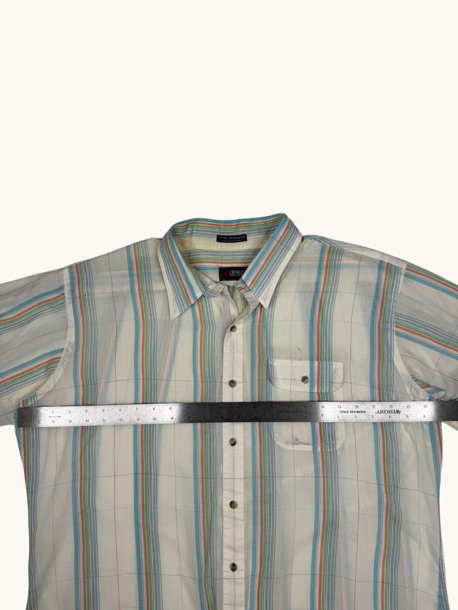 90s Cavalier Multicolor Stripe Button-Up Shirt - 2XL
