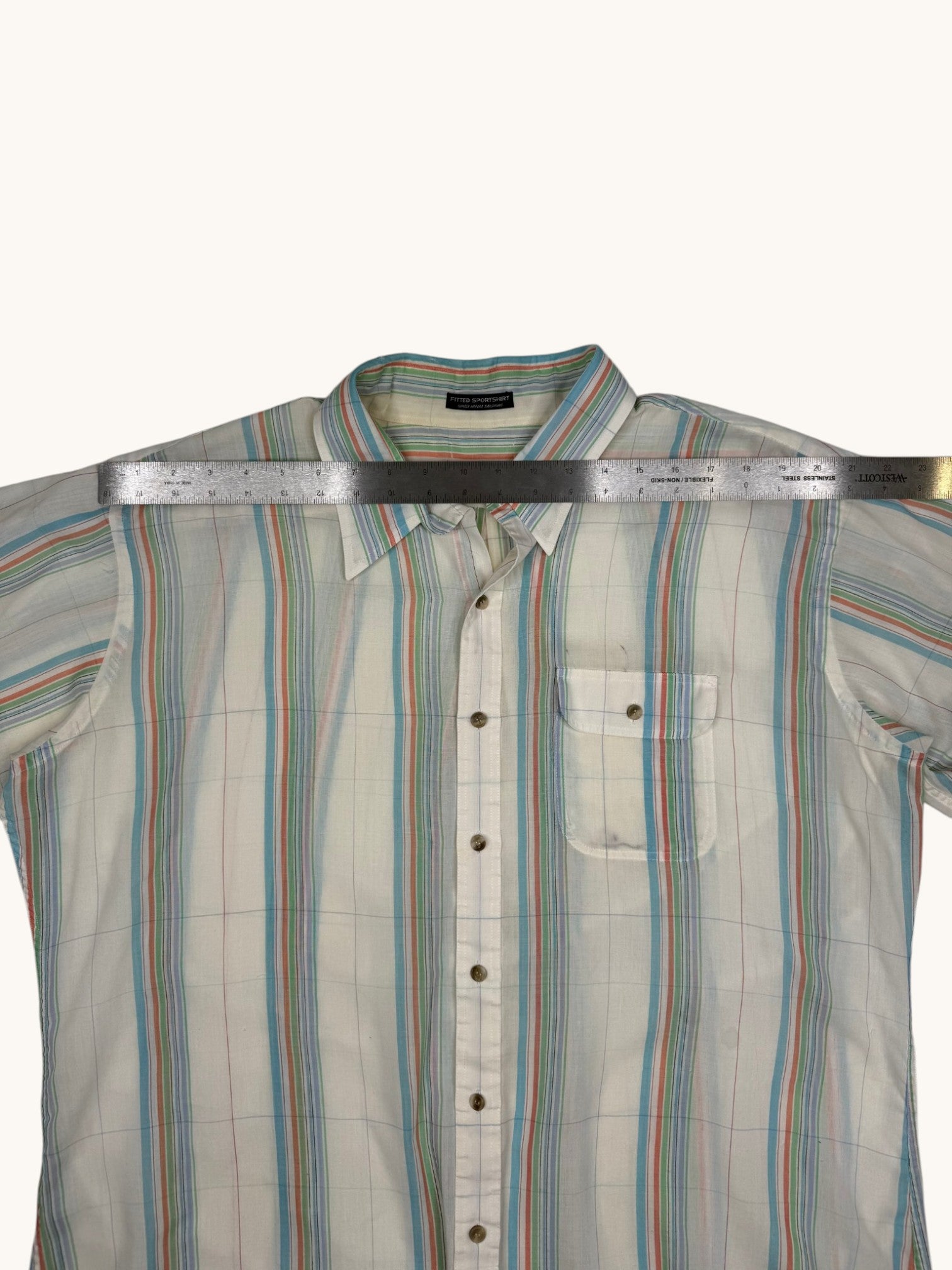 90s Cavalier Multicolor Stripe Button-Up Shirt - 2XL