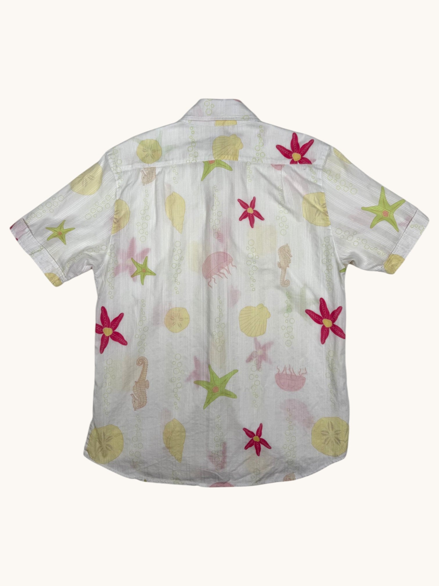90s Seaplane Ocean Button Up Shirt - M
