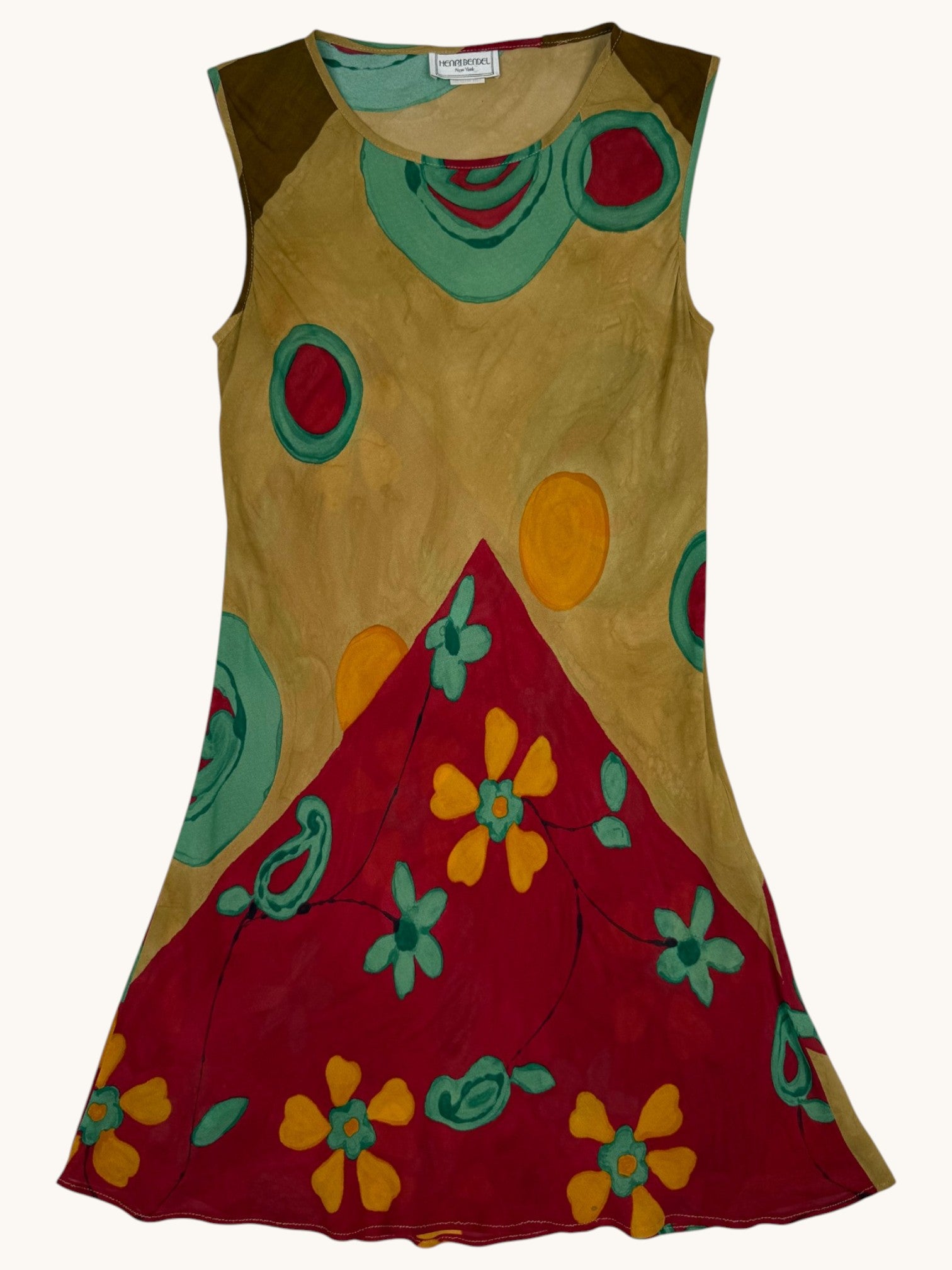 80s Henri Bendel Multicolor Floral Dress - S