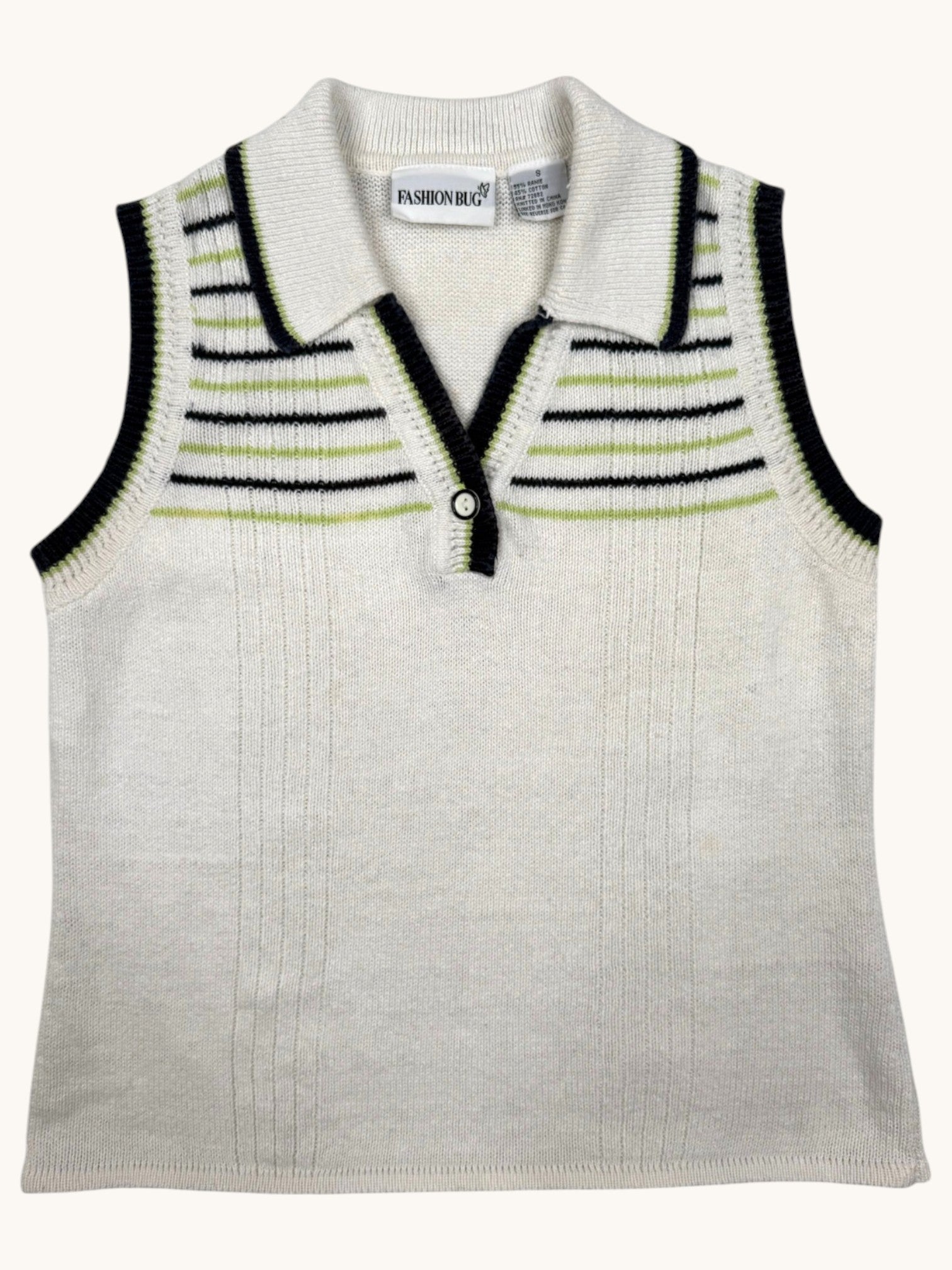 90s Fashion Bug White Sweater Vest - S