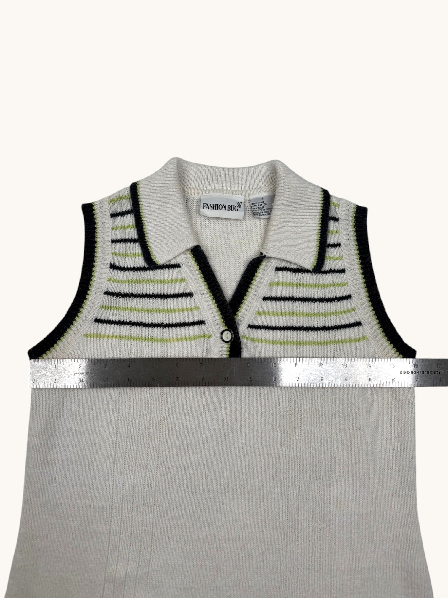 90s Fashion Bug White Sweater Vest - S