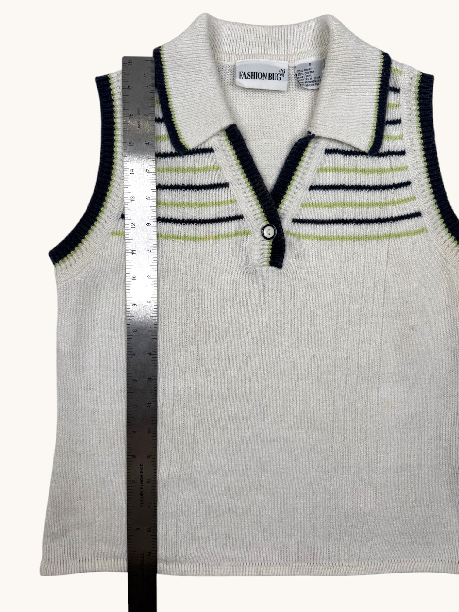 90s Fashion Bug White Sweater Vest - S