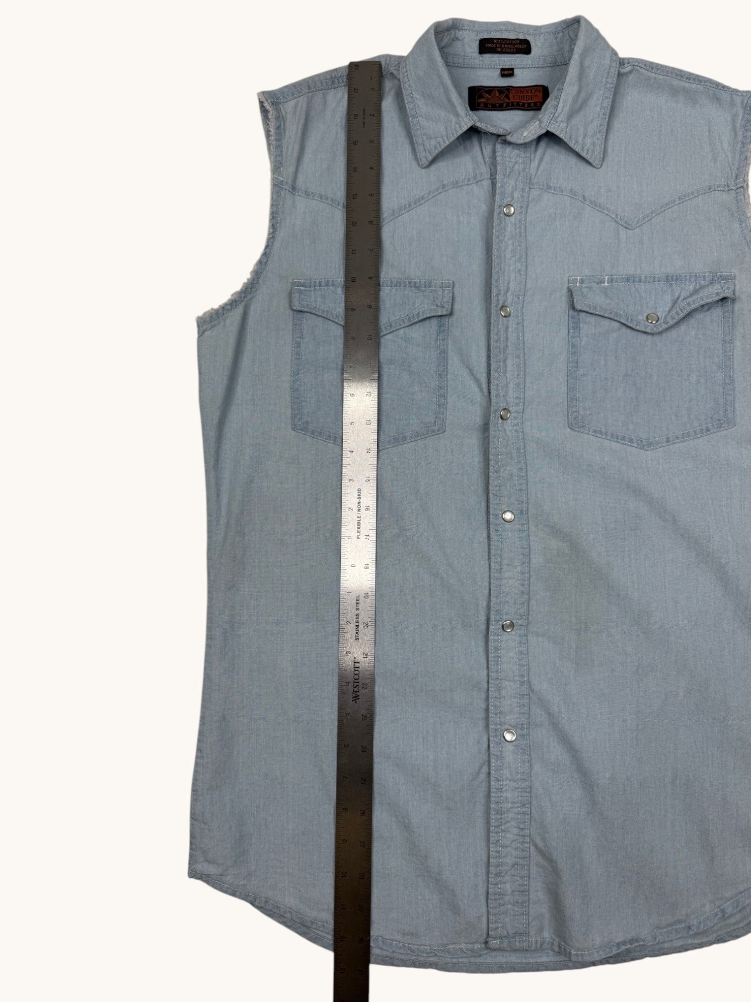 90s Canyon Guide Outfitters Blue Denim Vest - M