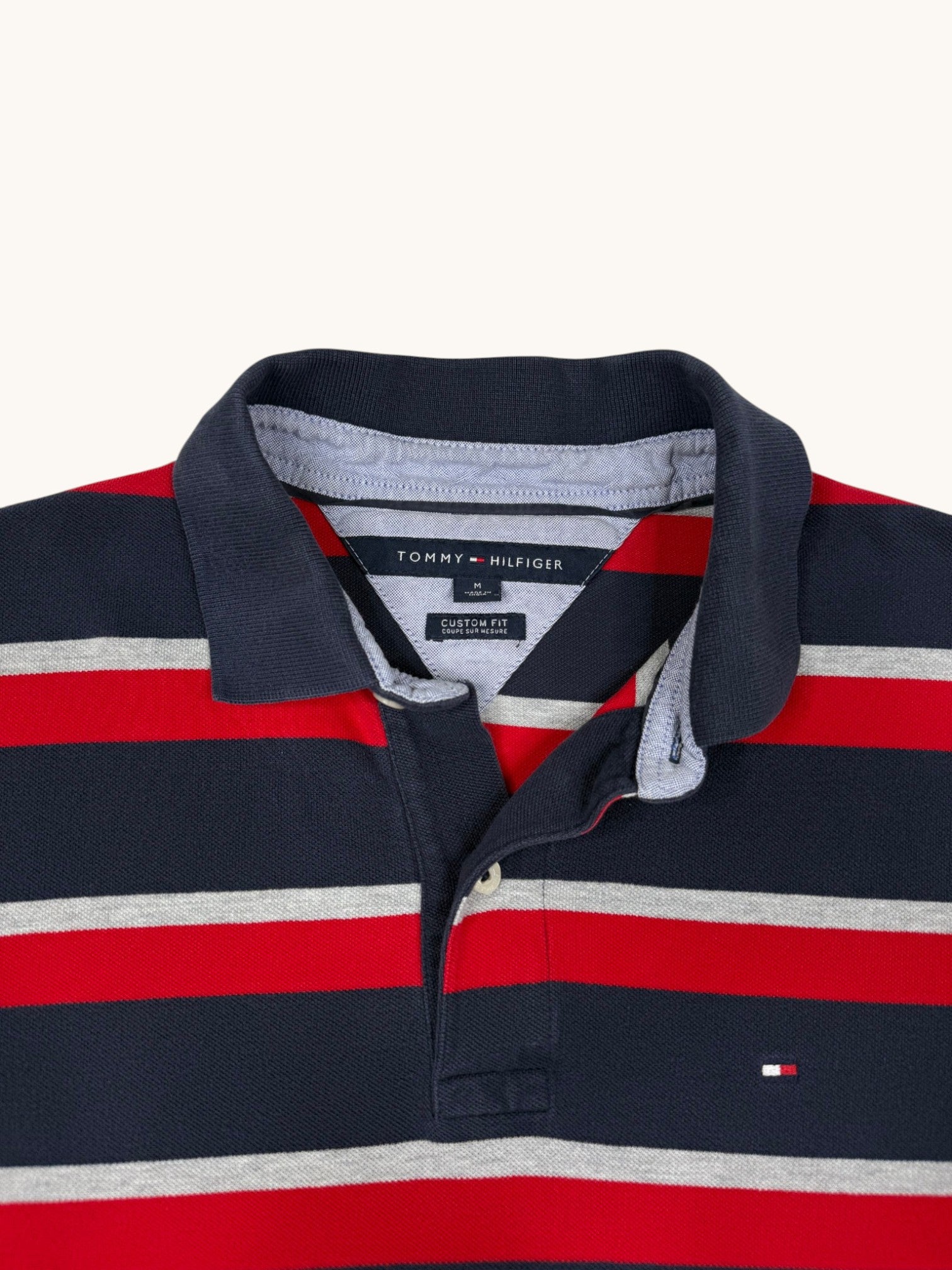 90s Tommy Hilfiger Stripe Polo - M