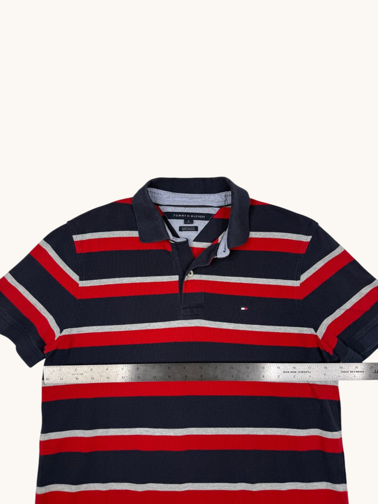 90s Tommy Hilfiger Stripe Polo - M