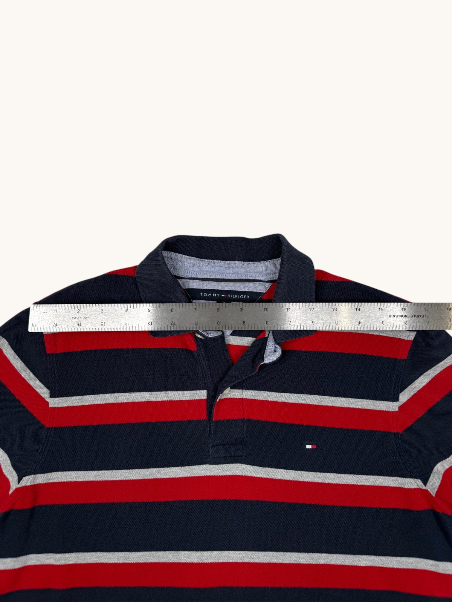 90s Tommy Hilfiger Stripe Polo - M