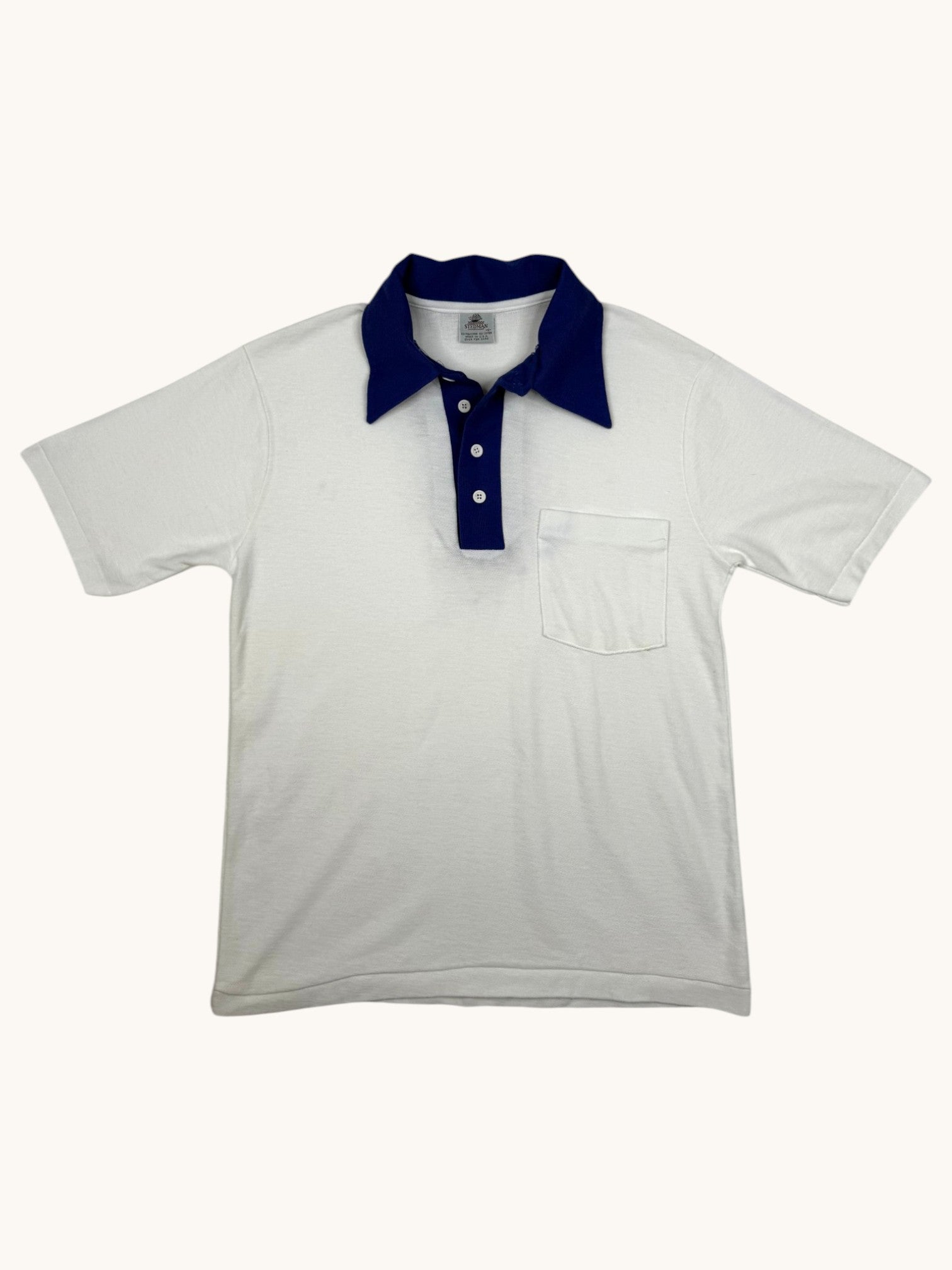 90s Stedman White Polo Shirt - S