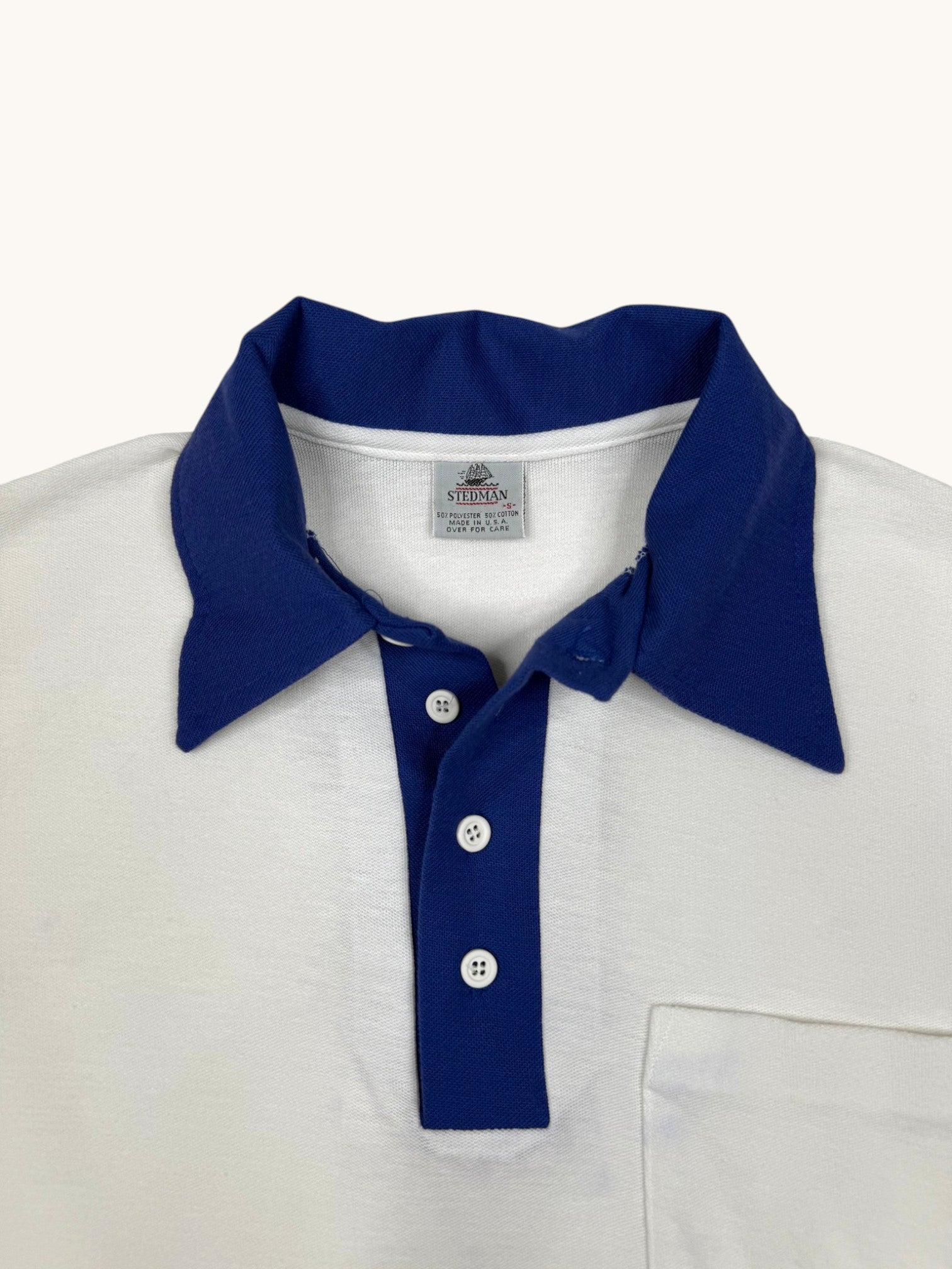 90s Stedman White Polo Shirt - S