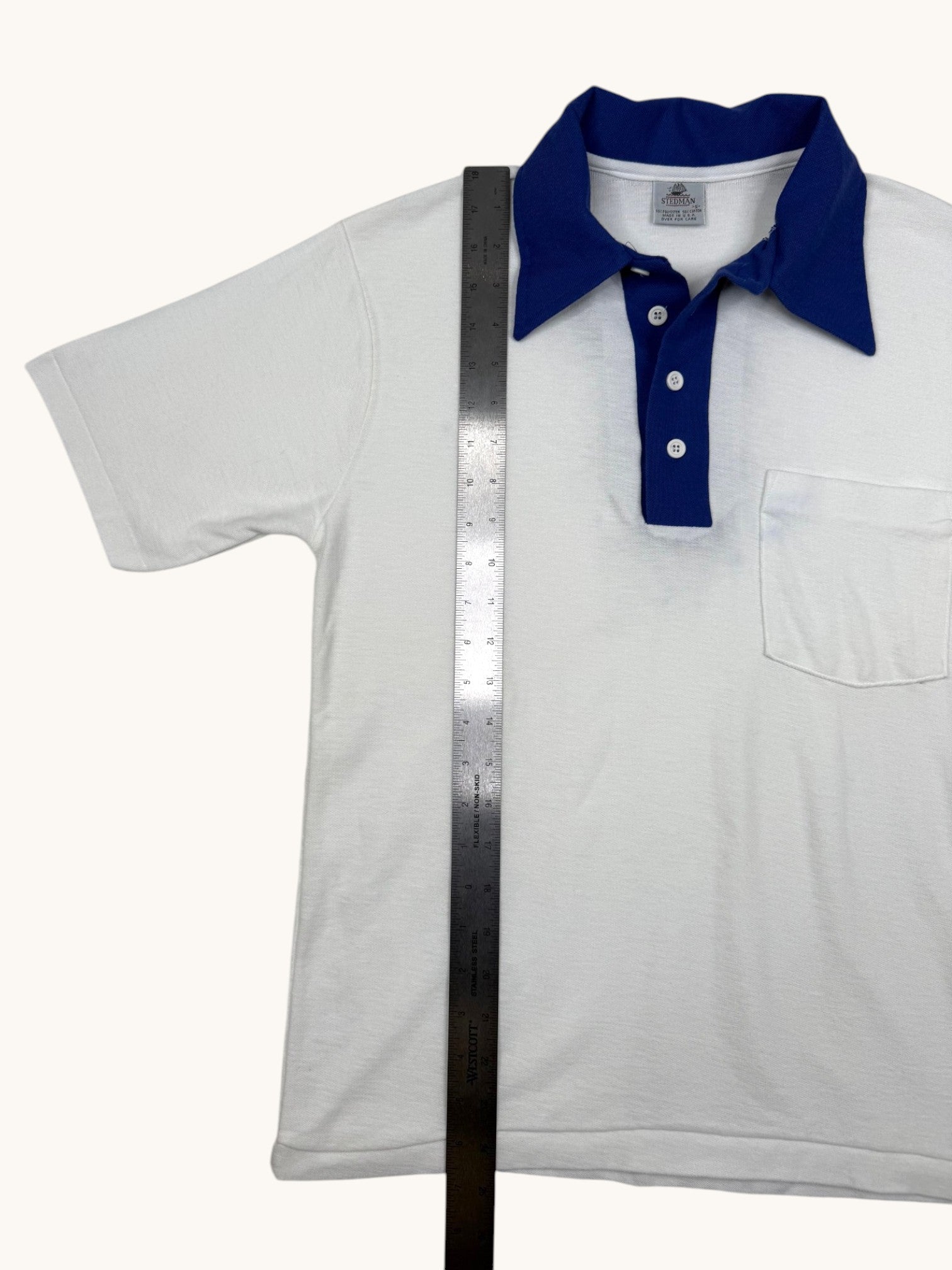 90s Stedman White Polo Shirt - S