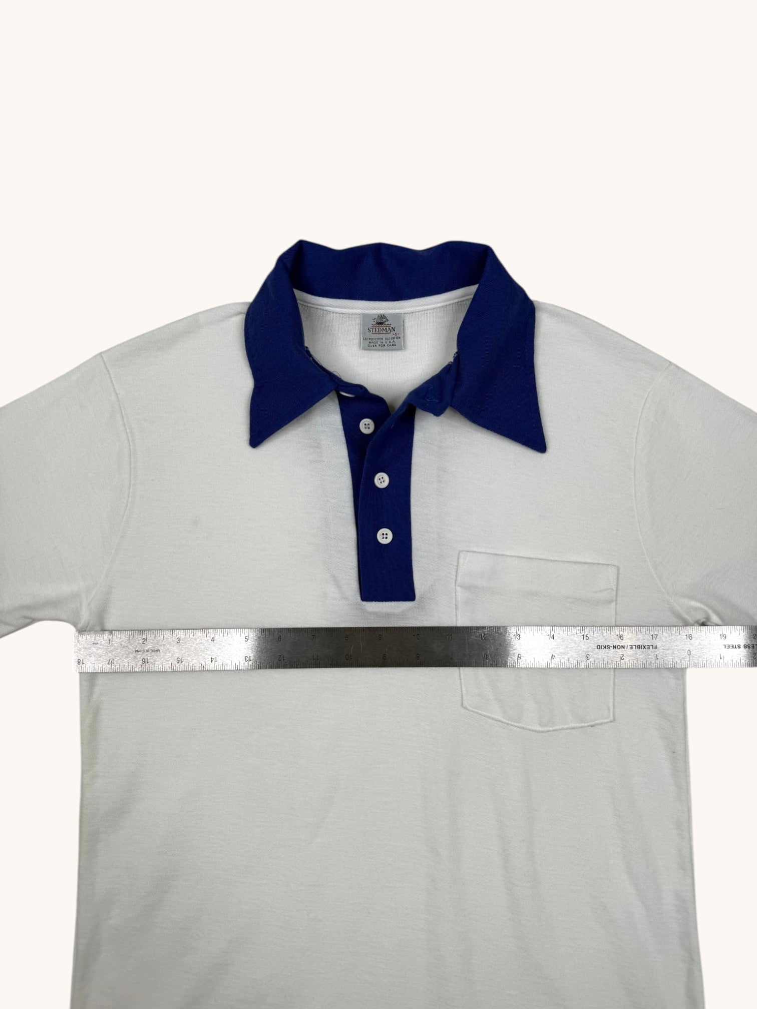 90s Stedman White Polo Shirt - S