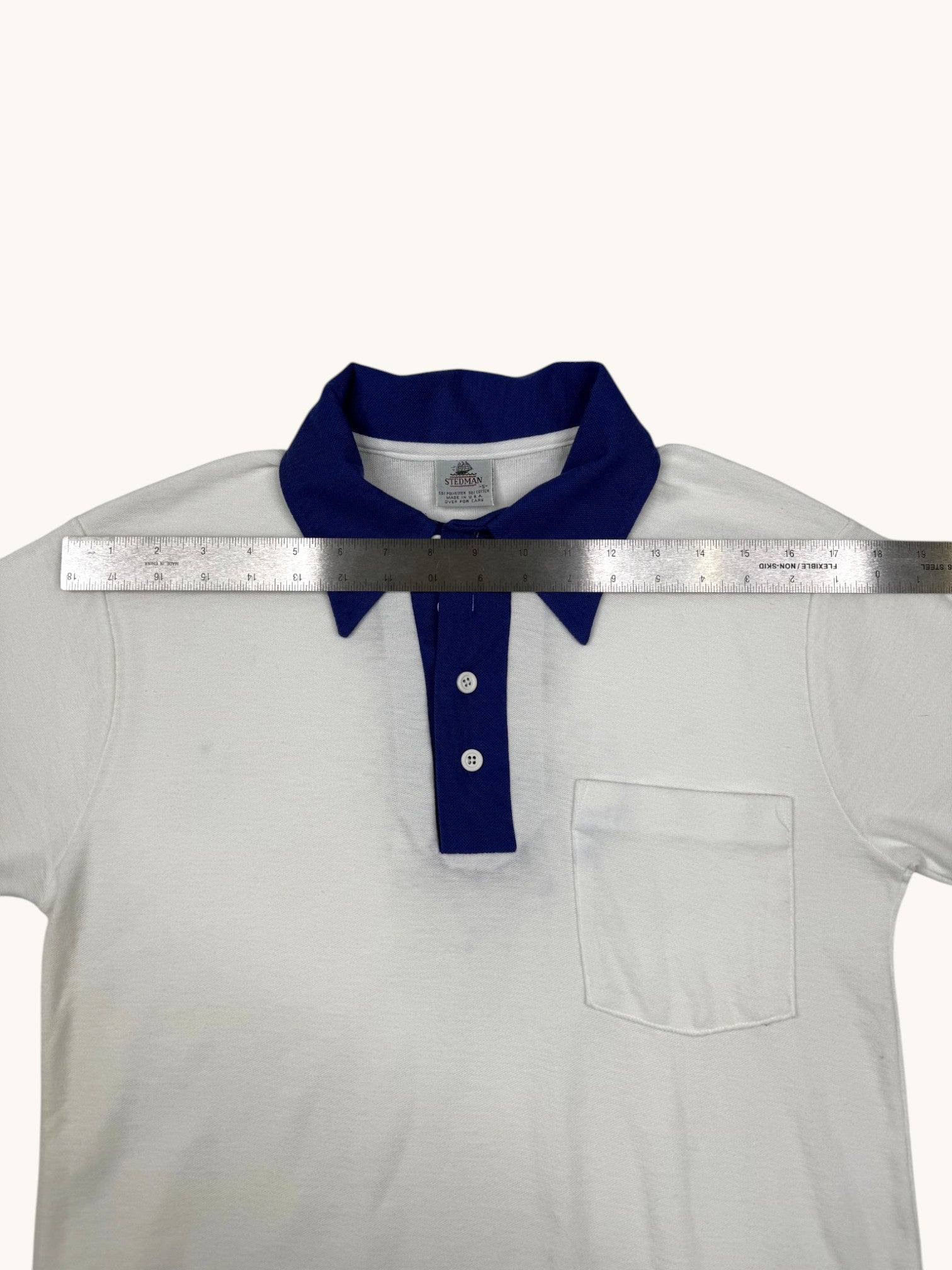 90s Stedman White Polo Shirt - S