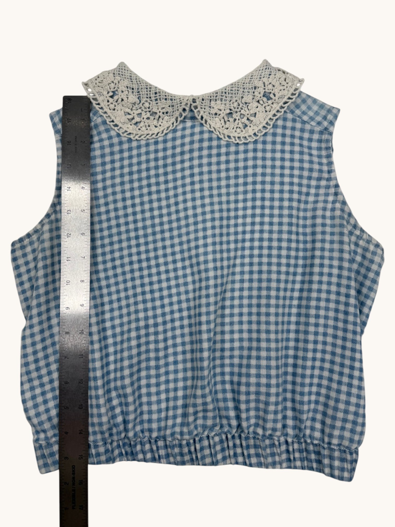 90s ESP Blue Plaid Top - S