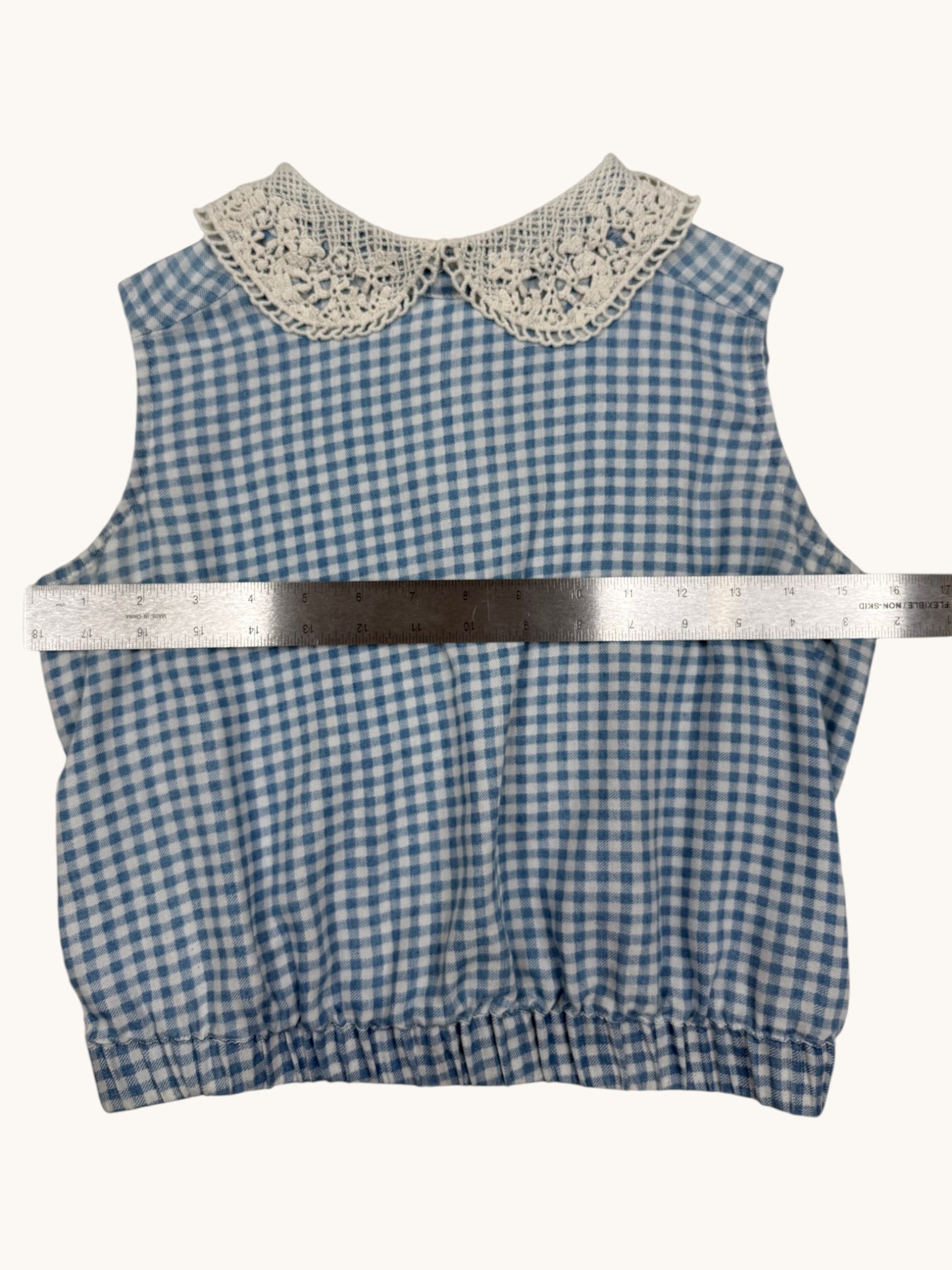 90s ESP Blue Plaid Top - S