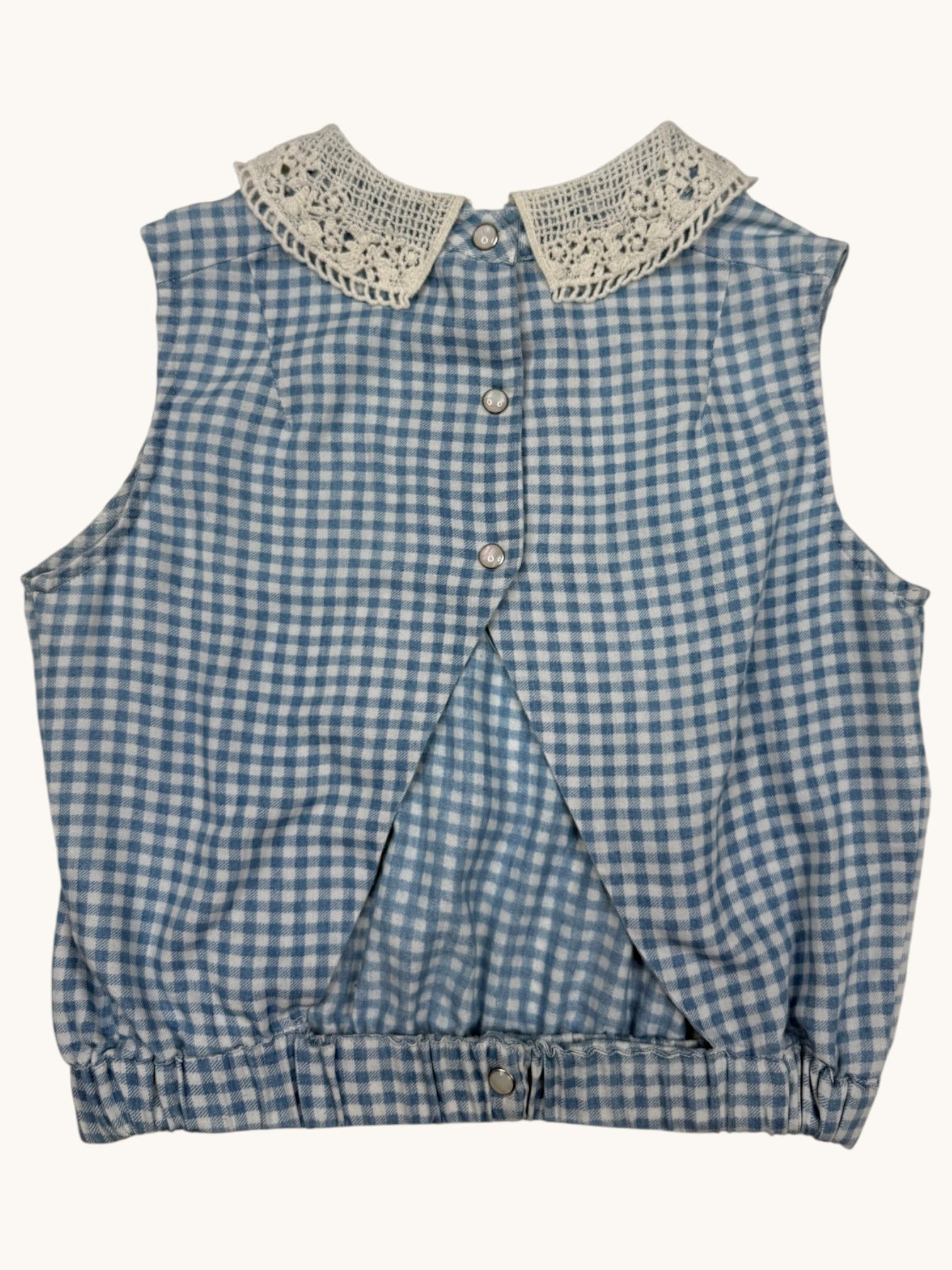 90s ESP Blue Plaid Top - S