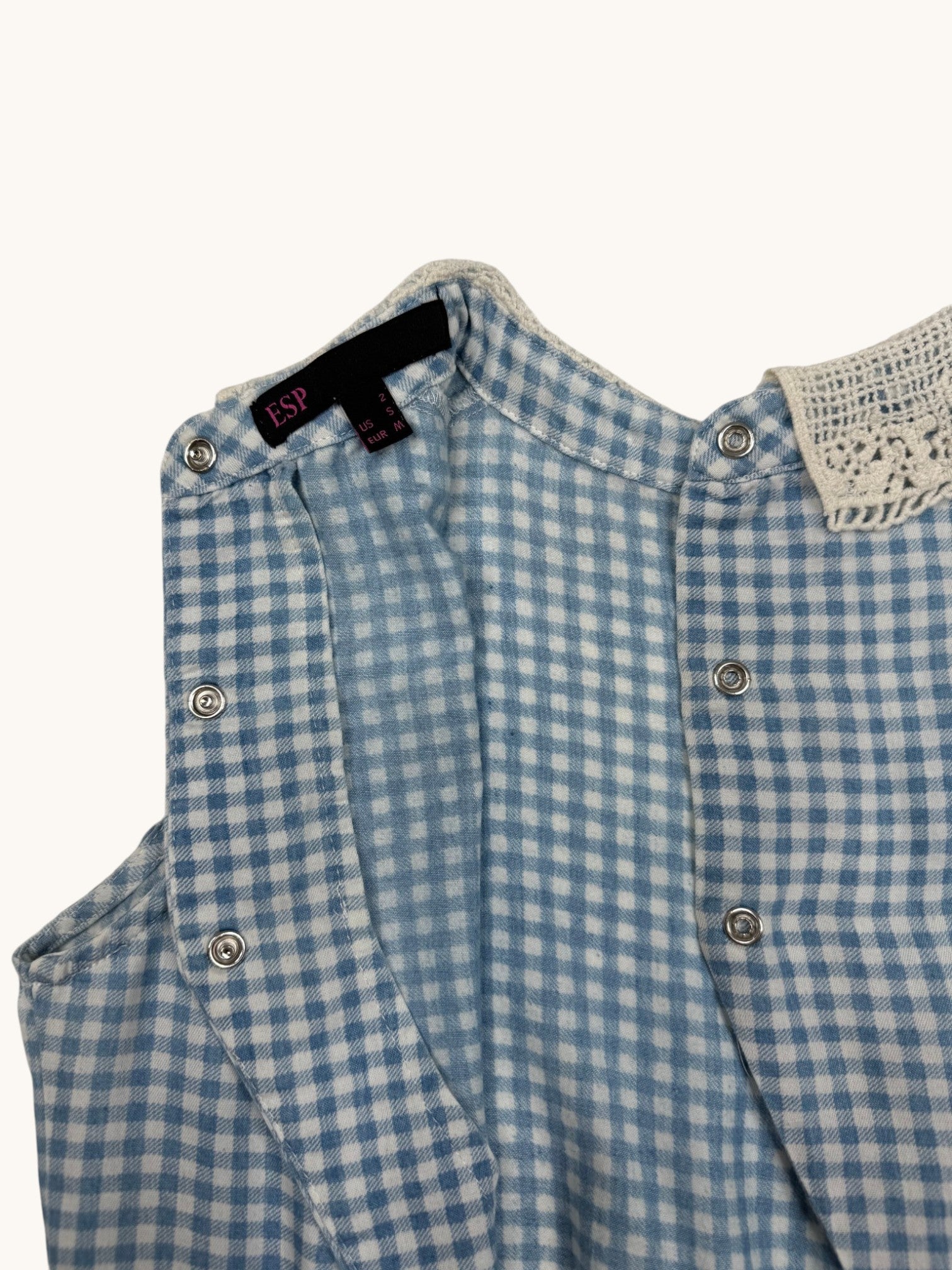 90s ESP Blue Plaid Top - S